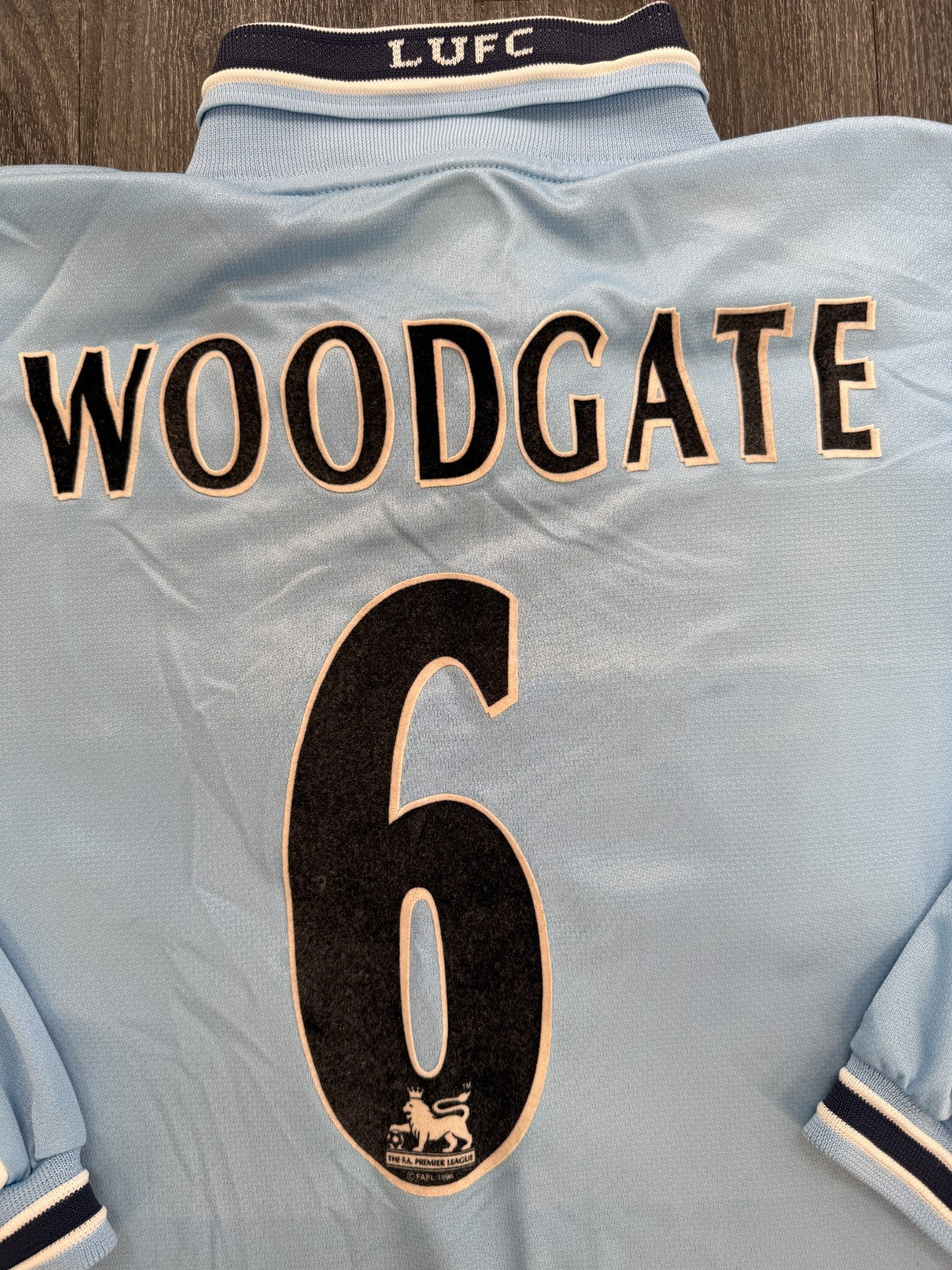 Original PUMA Leeds United 1999/2000 Long Sleeve Away Shirt WOODGATE 6 Mens M1