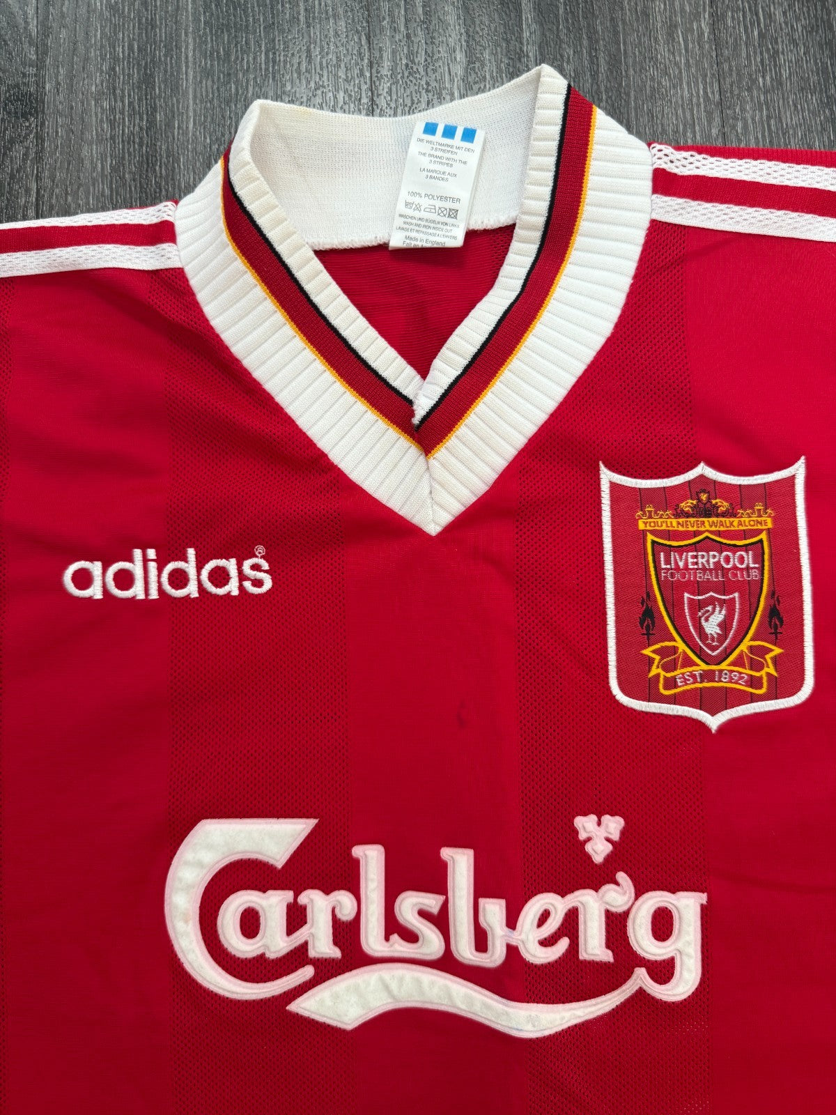 Original Adidas Liverpool 1995/1996 Home Shirt REDKNAPP 15 Mens Medium M1