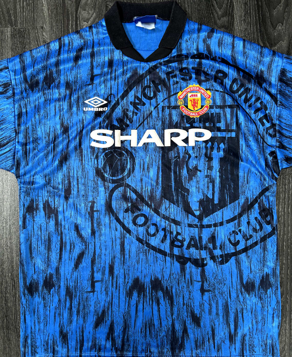 Original Authentic Umbro Manchester United 1992/1993 Away Shirt Extra Large Mens0