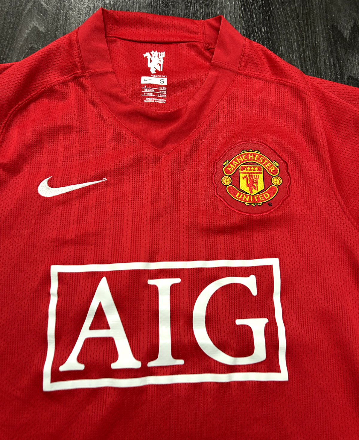 Original Authentic Nike Manchester United 2007/2008 Home Shirt Mens Small1