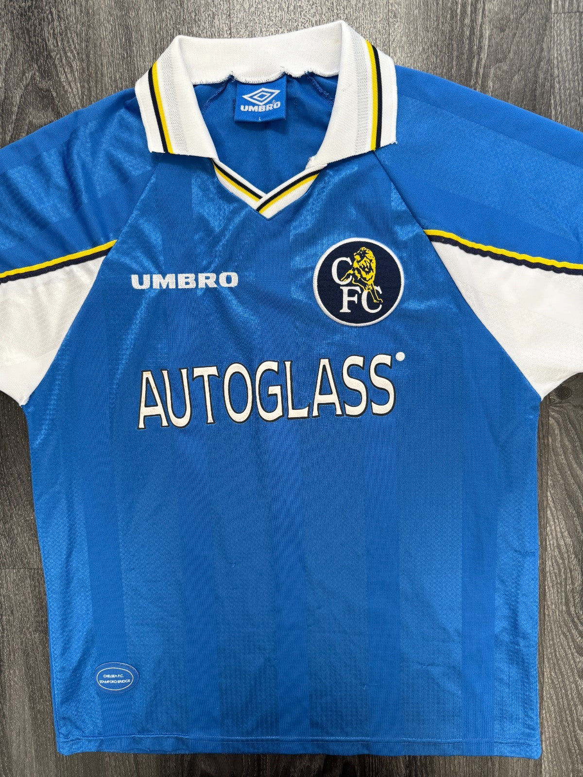 Original Authentic Umbro Chelsea 1997/1998 Home Shirt Mens Large0