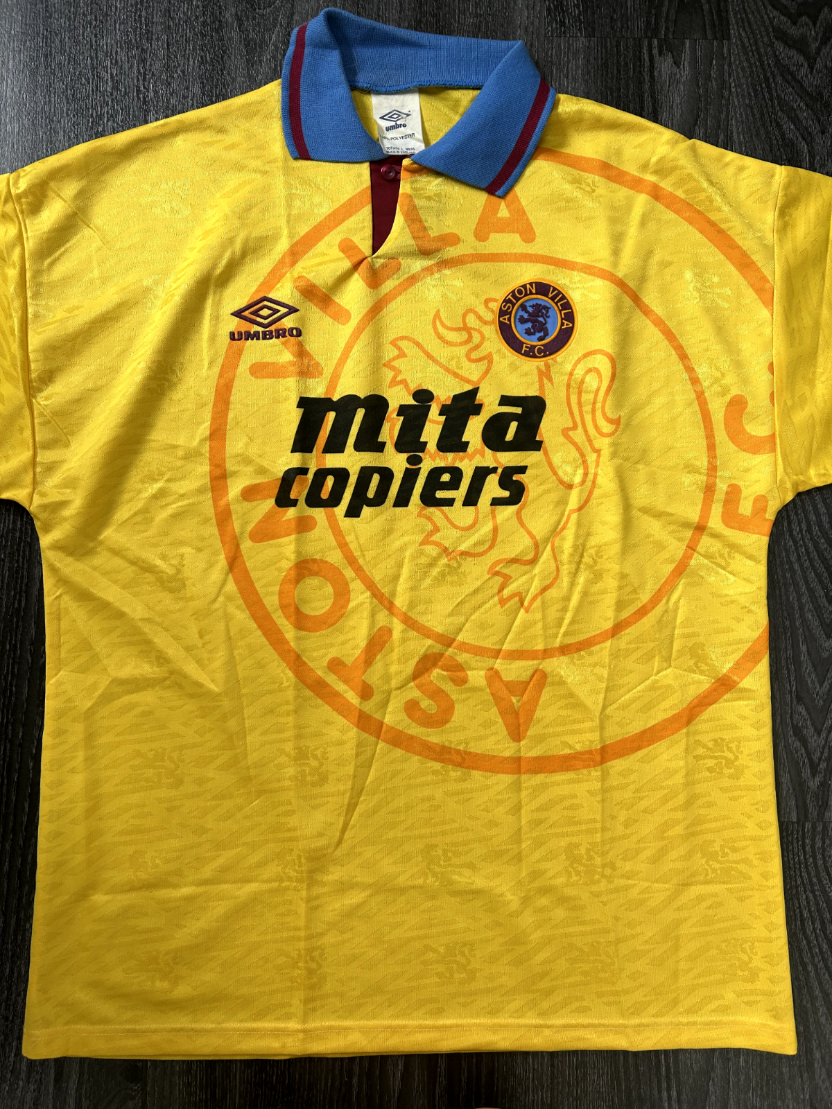 Original Authentic Umbro Aston Villa 1991/1992 Third Shirt Mens Large0