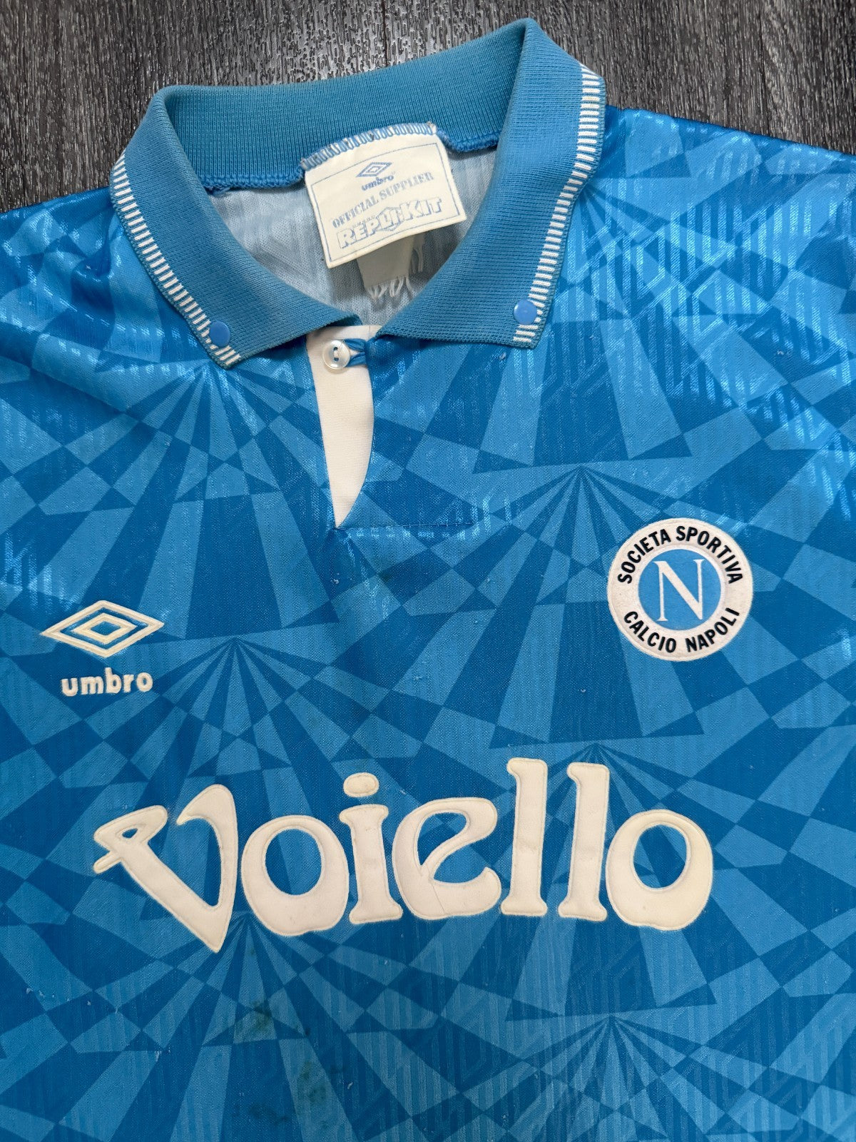 Original Authentic Umbro SSC Napoli 1991/1992 Home Shirt Mens Large1