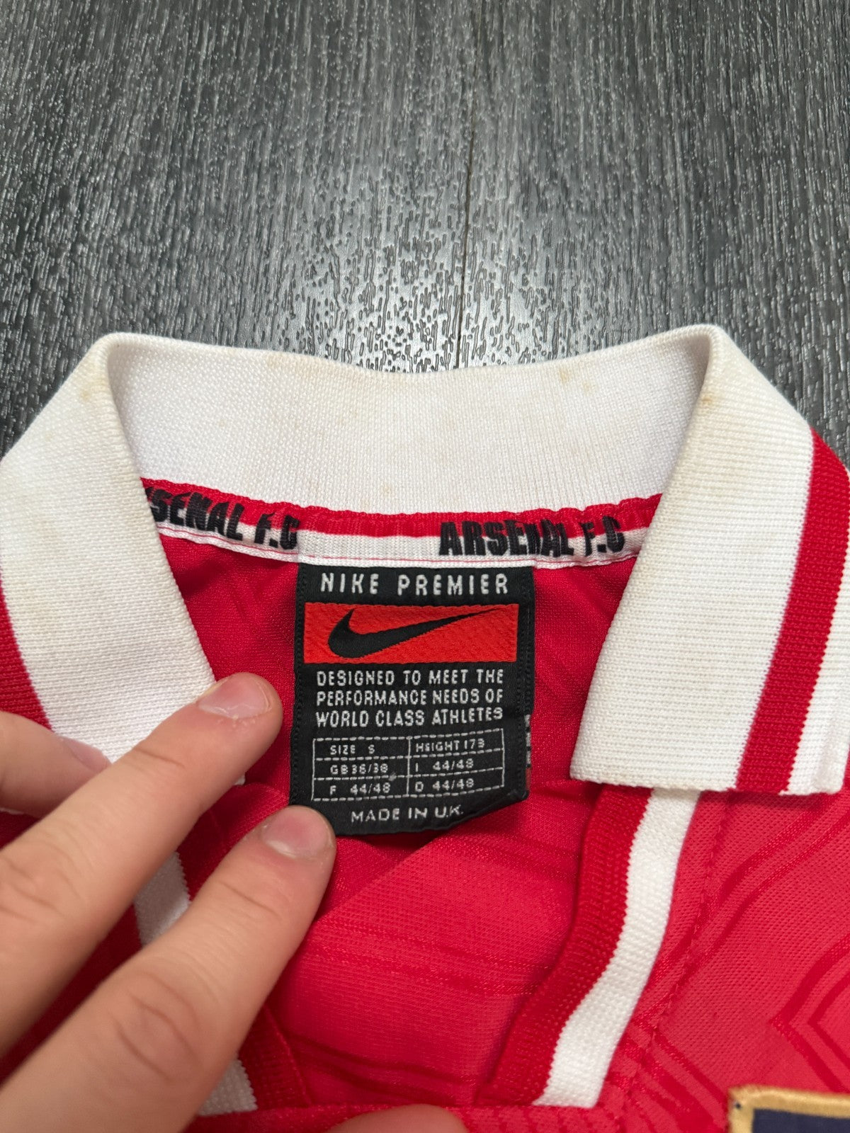 SIGNED Nike Arsenal 1996/1997 Home Shirt Mens Small S2