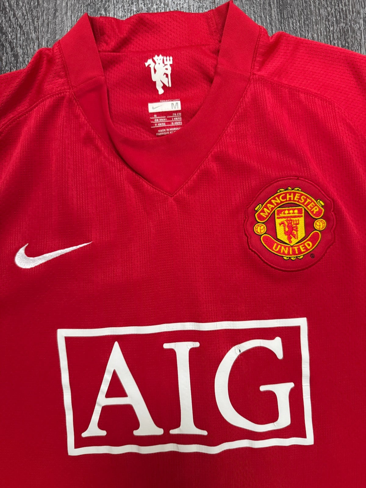 Original Nike Manchester United 2007/2008 Home Shirt mens Medium M1