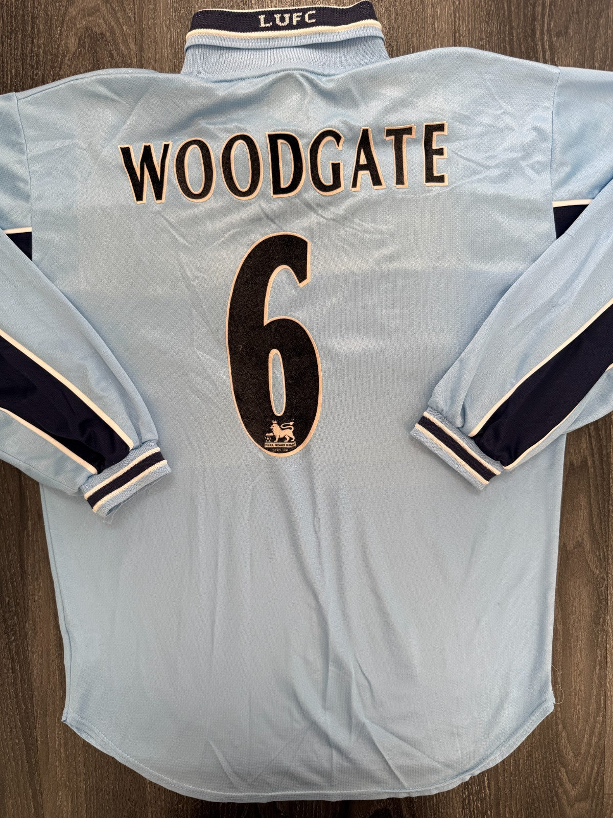 Original PUMA Leeds United 1999/2000 Long Sleeve Away Shirt WOODGATE 6 Mens M0