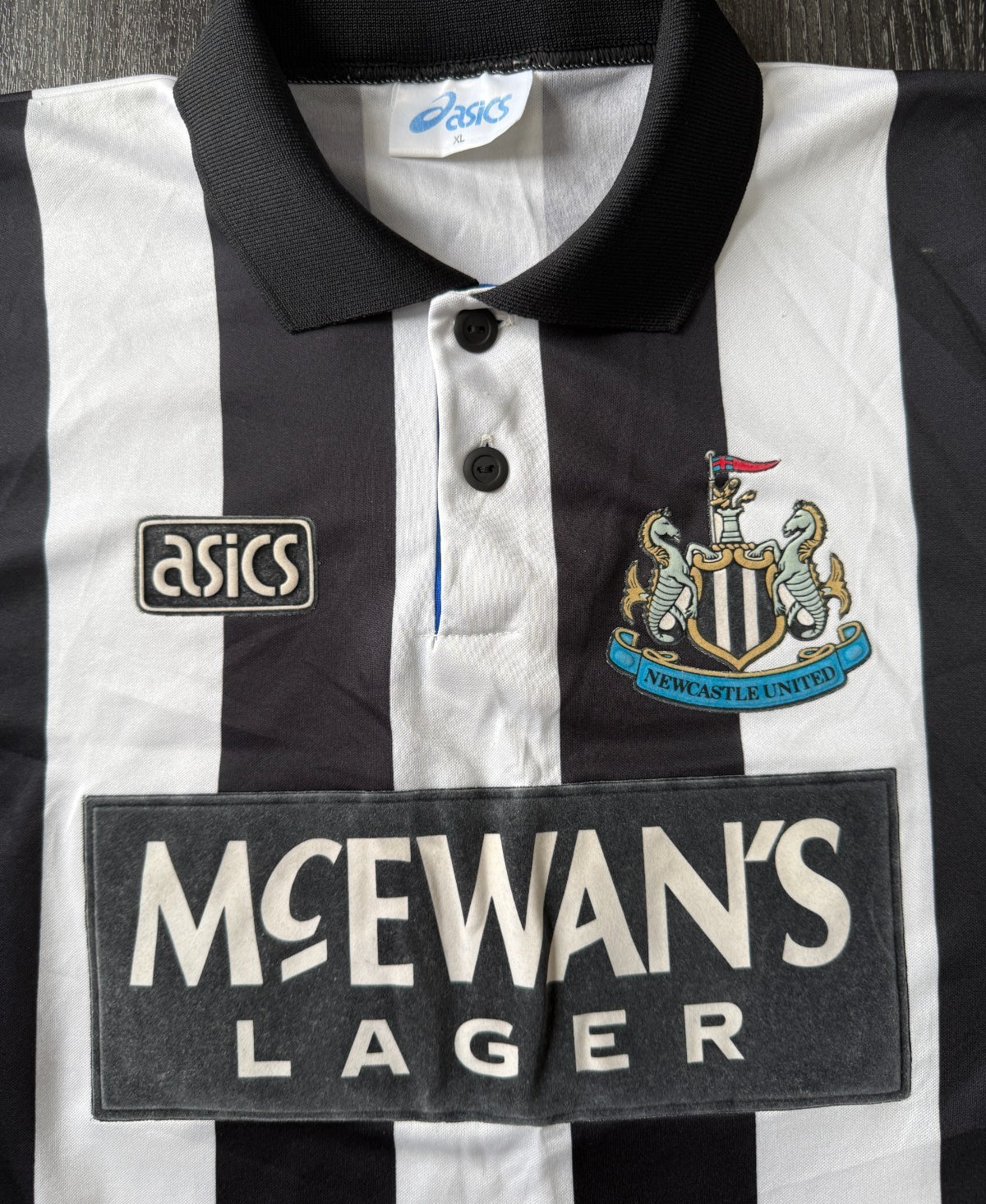 Original ASICS Newcastle United 1993/1994 Home Shirt Mens Extra Large1