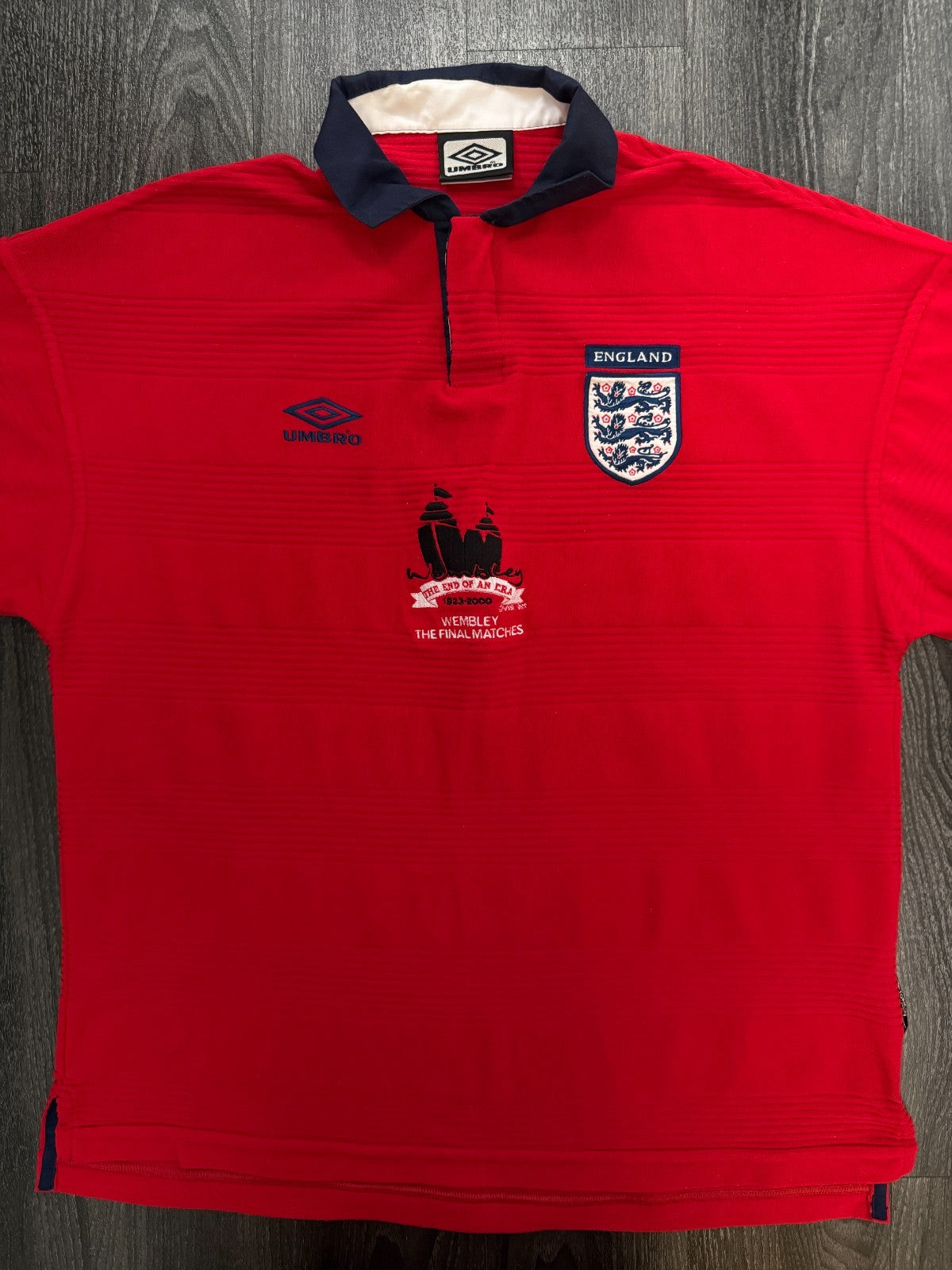 Original Umbro England 2000 Away Shirt 'WEMBLEY FINAL MATCHES' Mens XL0