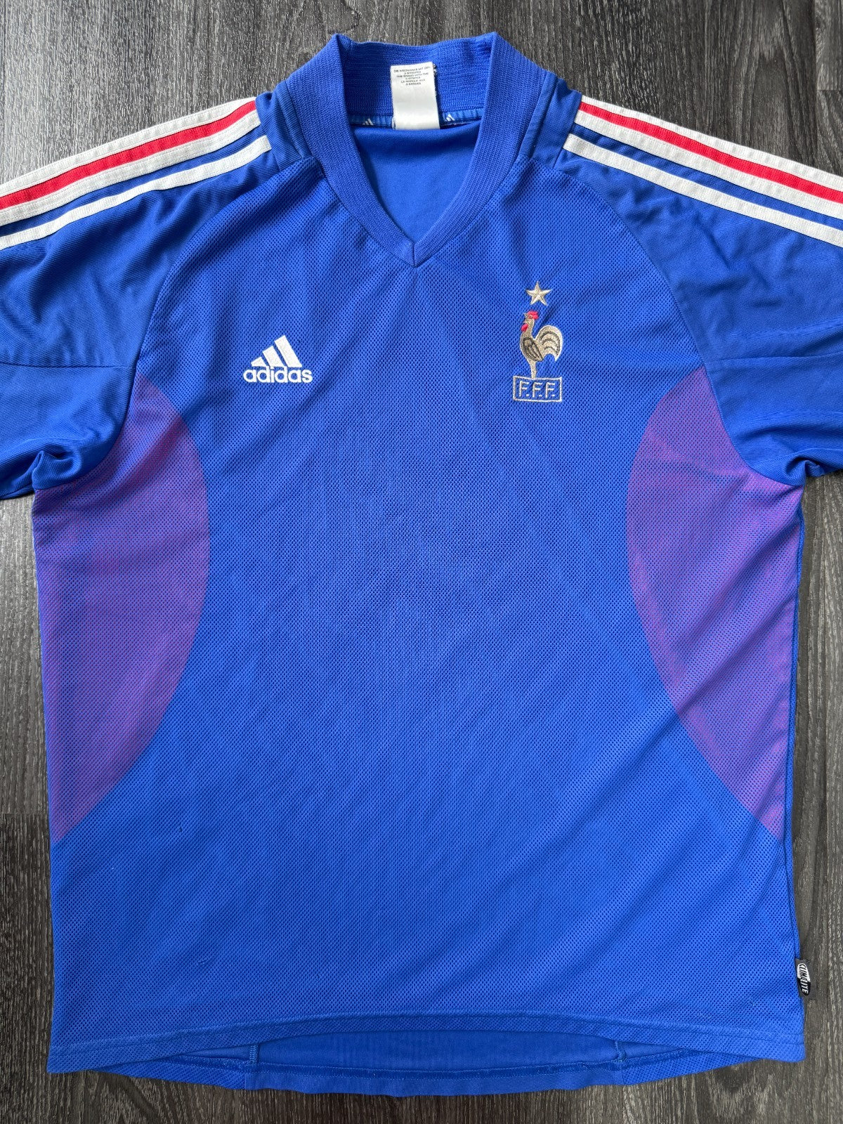 Original Authentic Adidas France Football 2002 Home Shirt Mens Extra Large0