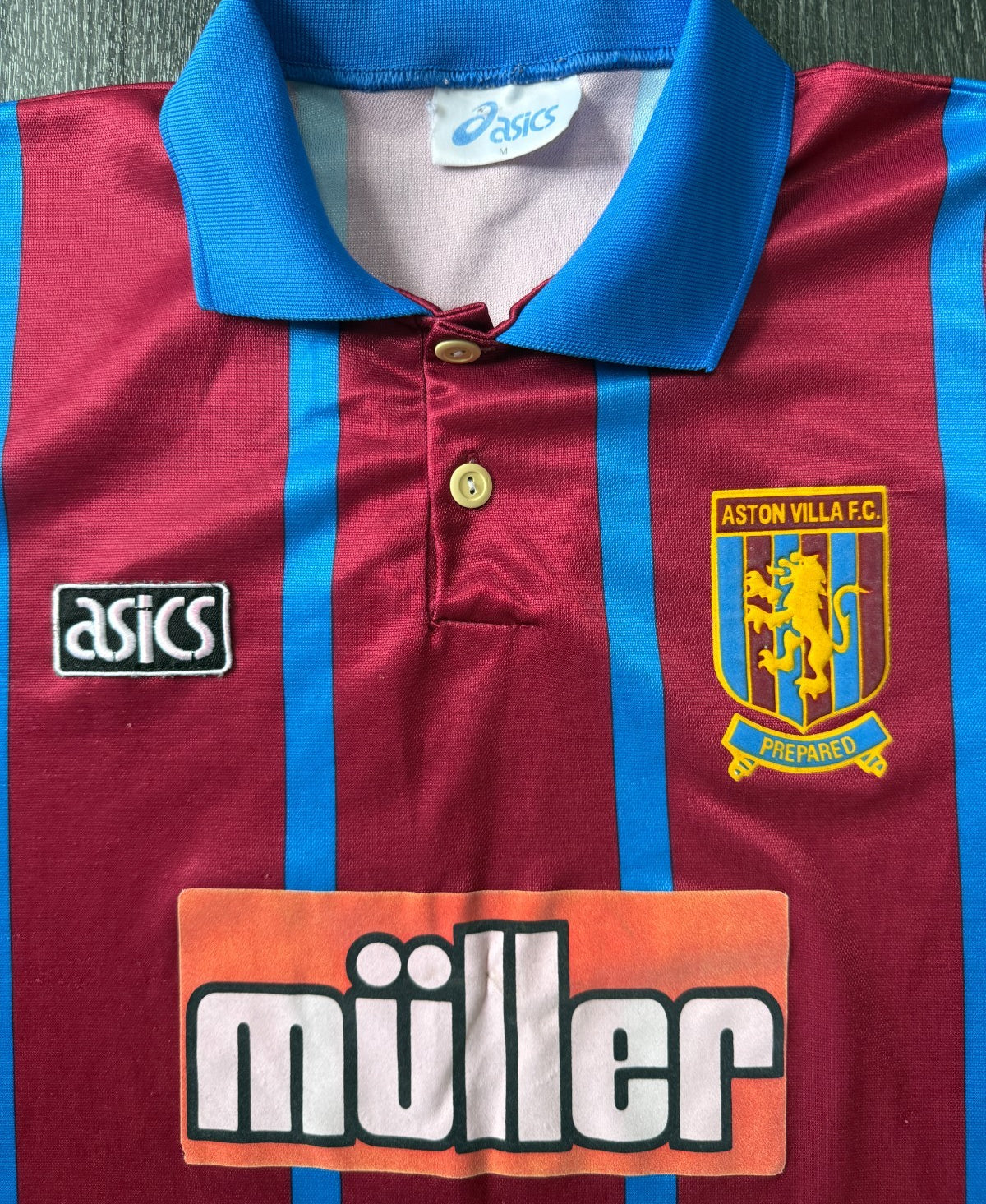 Original Authentic Asics Aston Villa 1993/1994 Home Shirt Mens Medium1