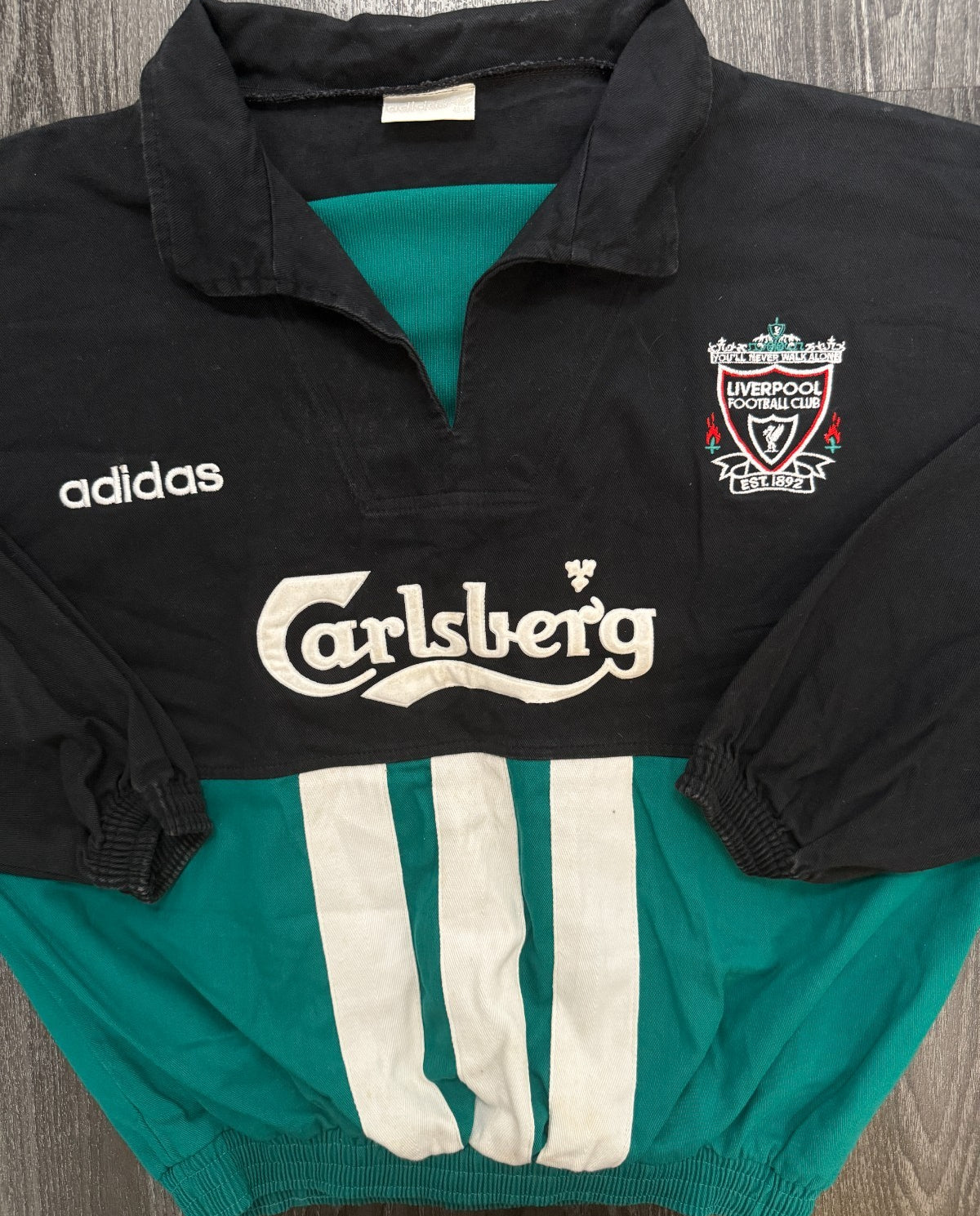 Original Authentic Adidas Liverpool 1993/1994 Drill Top Jacket Mens Large0