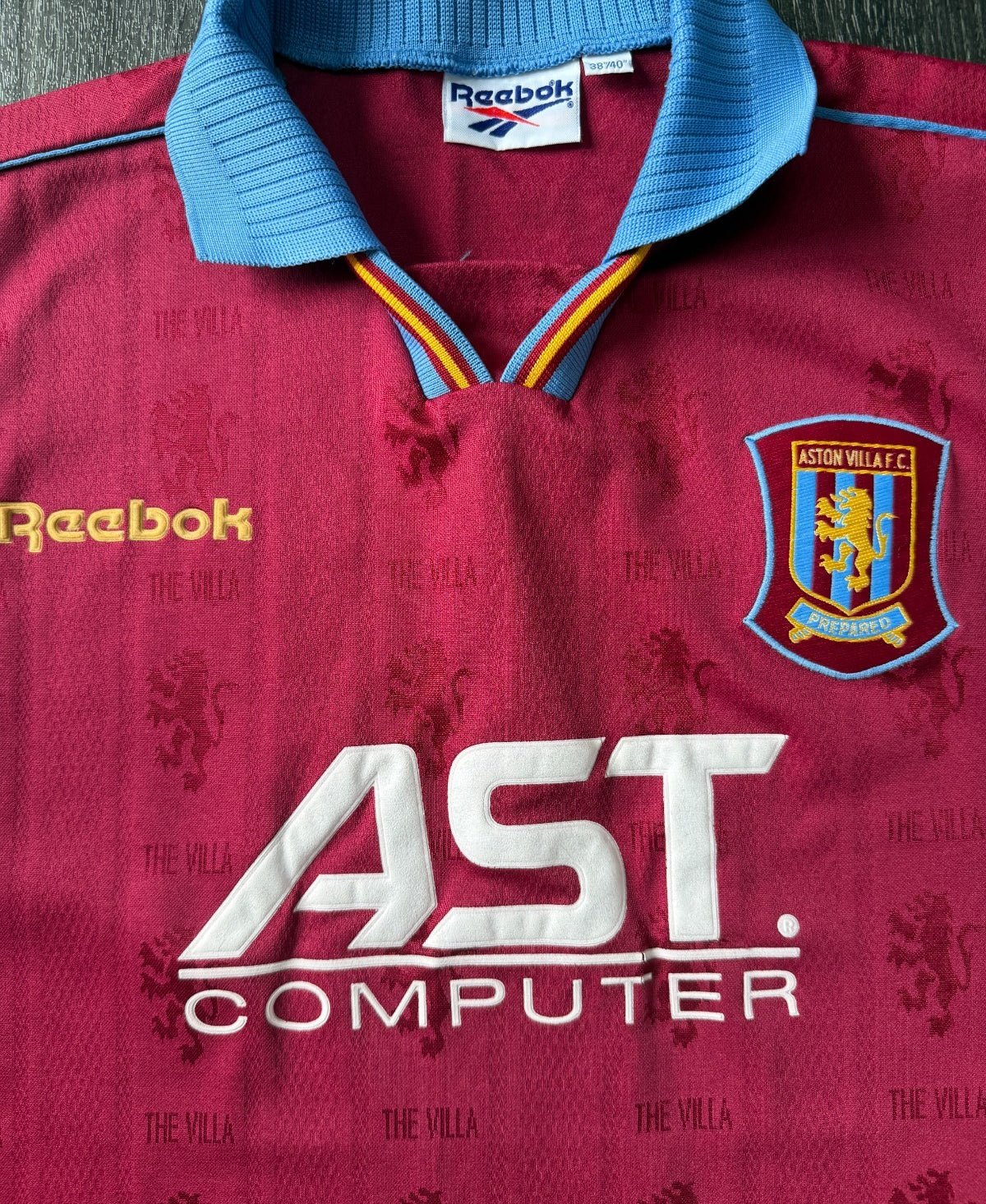 Original Authentic Reebok Aston Villa 1995/1996 Home Shirt Mens Medium1