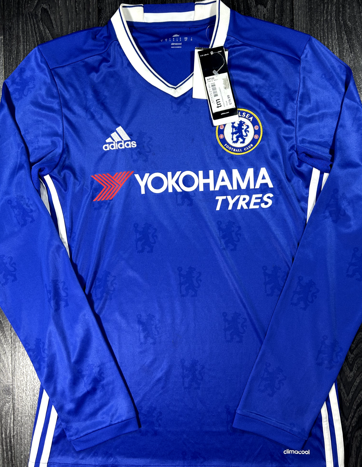 BRAND NEW Authentic Adidas Chelsea 2016/2017 Home Shirt Long Sleeve Mens Small0