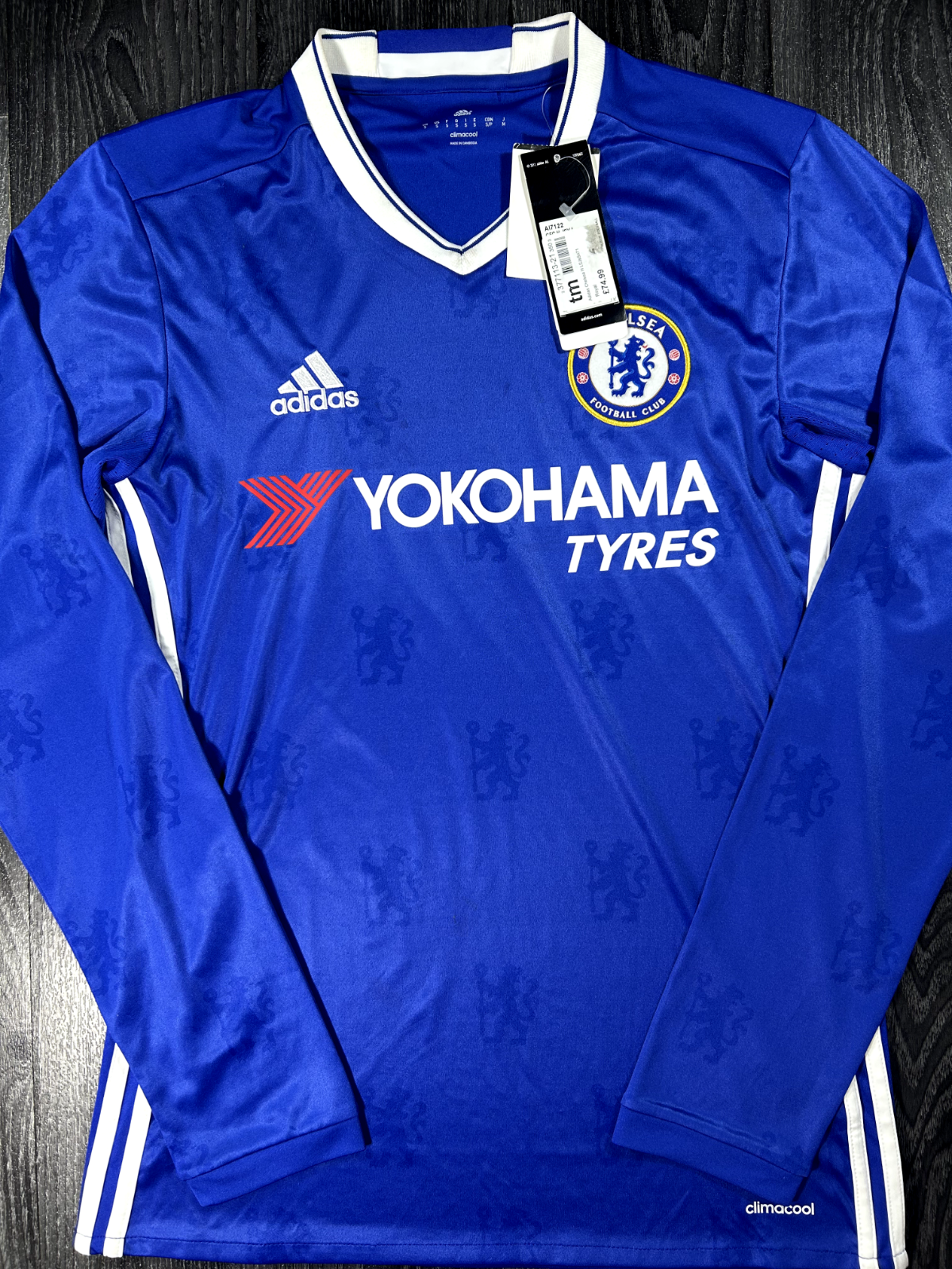 BRAND NEW Authentic Adidas Chelsea 2016/2017 Home Shirt Long Sleeve Mens Small0