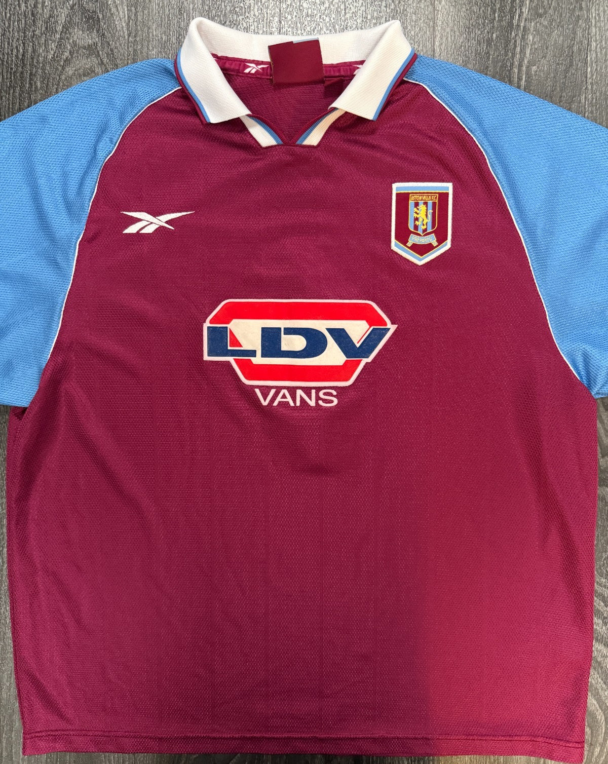 Original Reebok Aston Villa 1998/1999 Home Shirt COLLYMORE 9 Mens XXL 2XL3