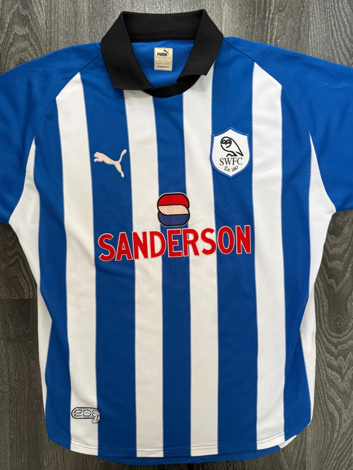 Original PUMA Sheffield Wednesday 1999/2000 Home Shirt Mens Medium0