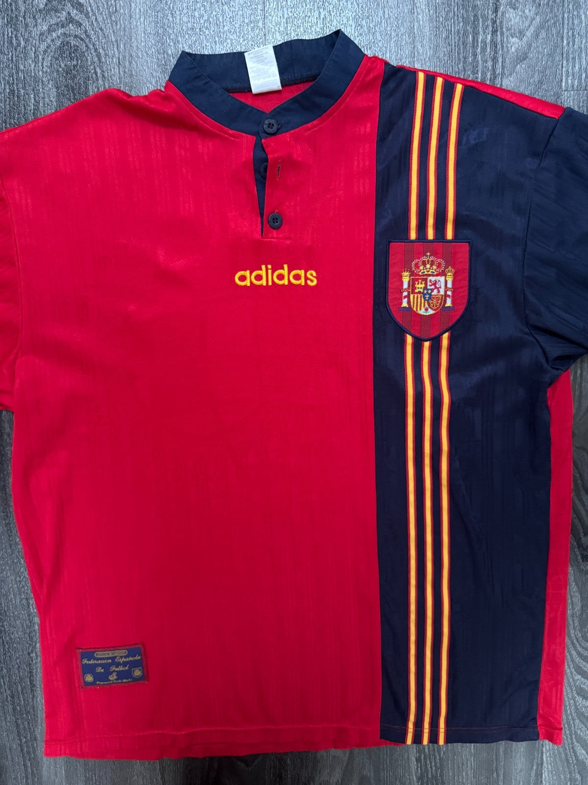 Original Adidas Spain 1996 Home Shirt Mens XXL 2XL0