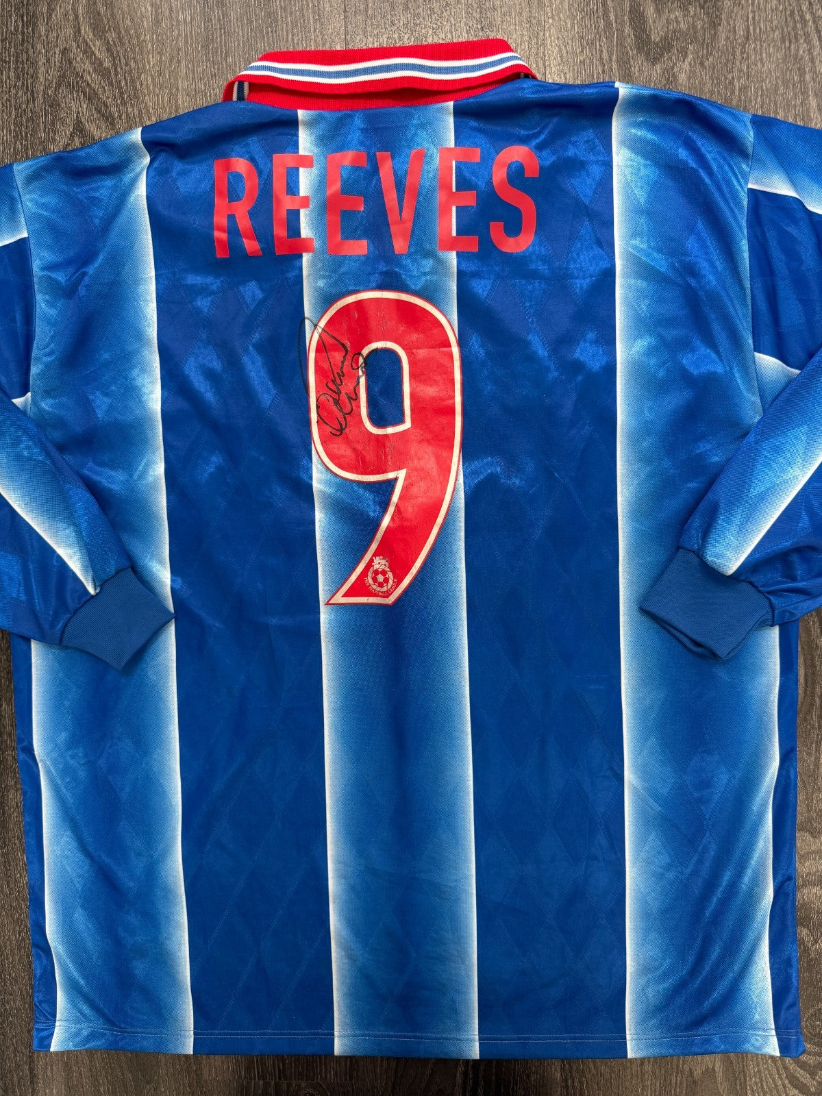 MATCHWORN Chesterfield 1998/1999 Long Sleeve Home Shirt REEVES 9 Mens XXL 2XL4