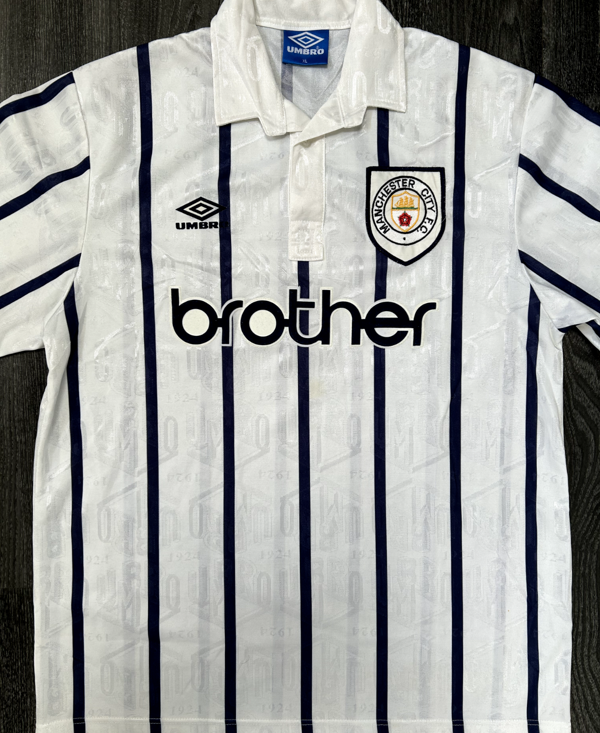 Original Authentic Umbro Manchester City 1993/1994 Third Shirt Extra Large Mens0