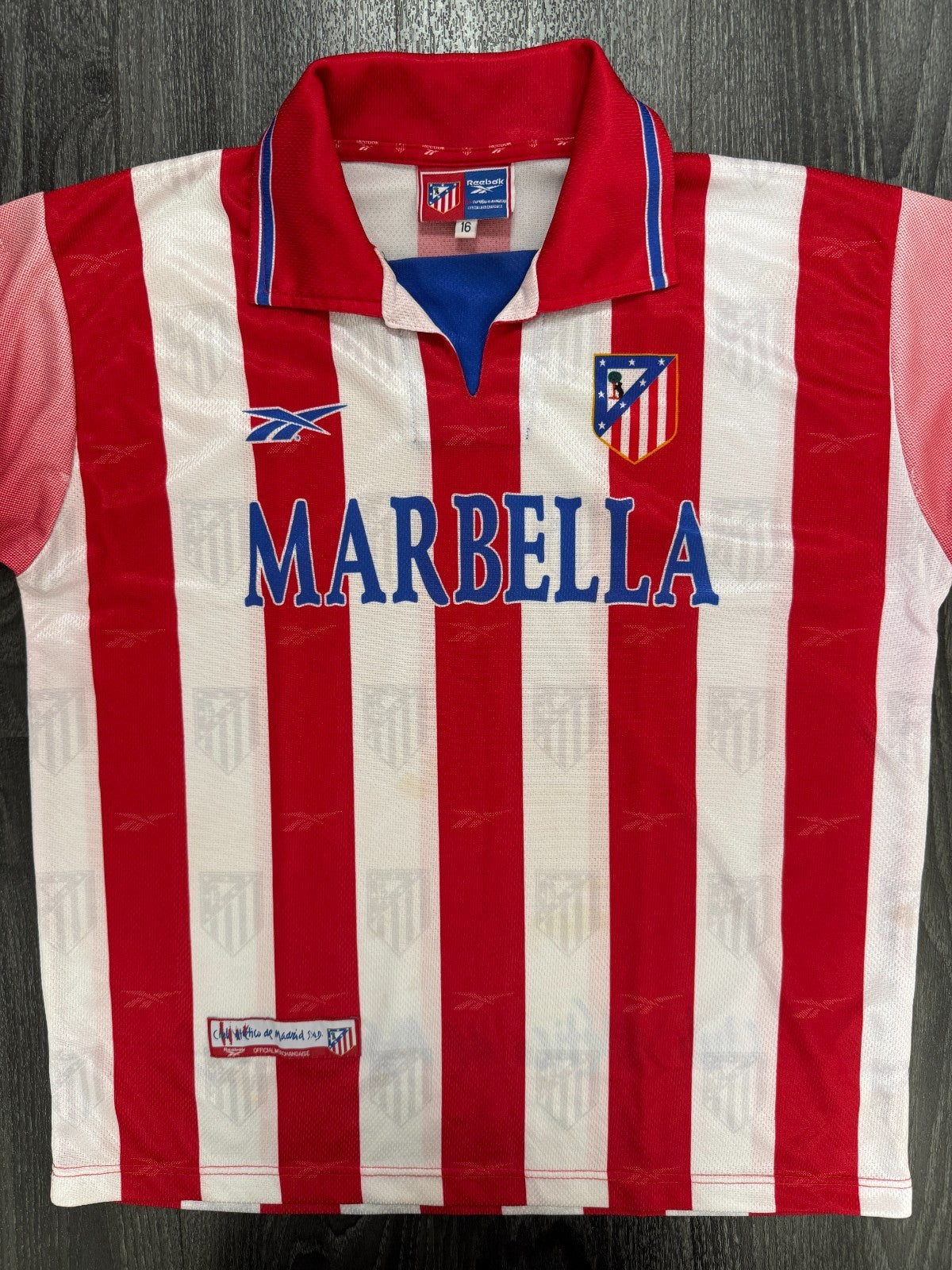 Original Reebok Atletico Madrid 1998/1999 Home Shirt Womens Large0