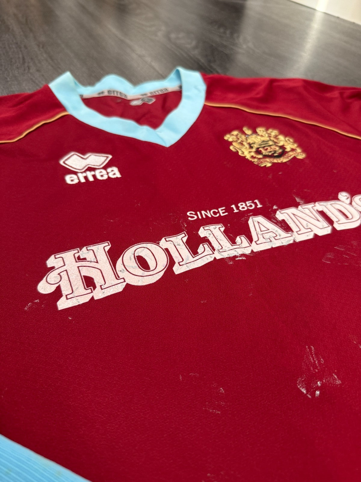 MATCH WORN Errea Burnley 2007/2008 Long Sleeve Home Shirt COLE 27 Mens XL10