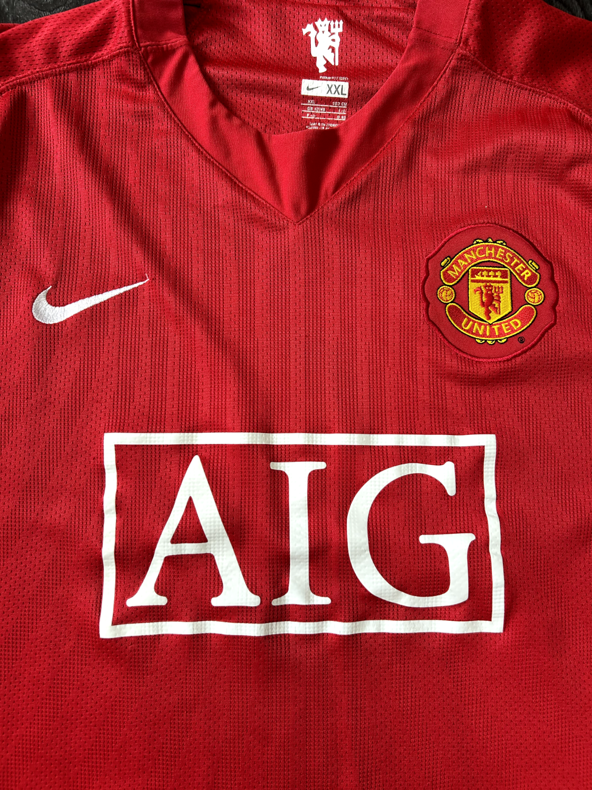 Original Authentic Nike Manchester United 2007/2008 Home Shirt XXL Mens1