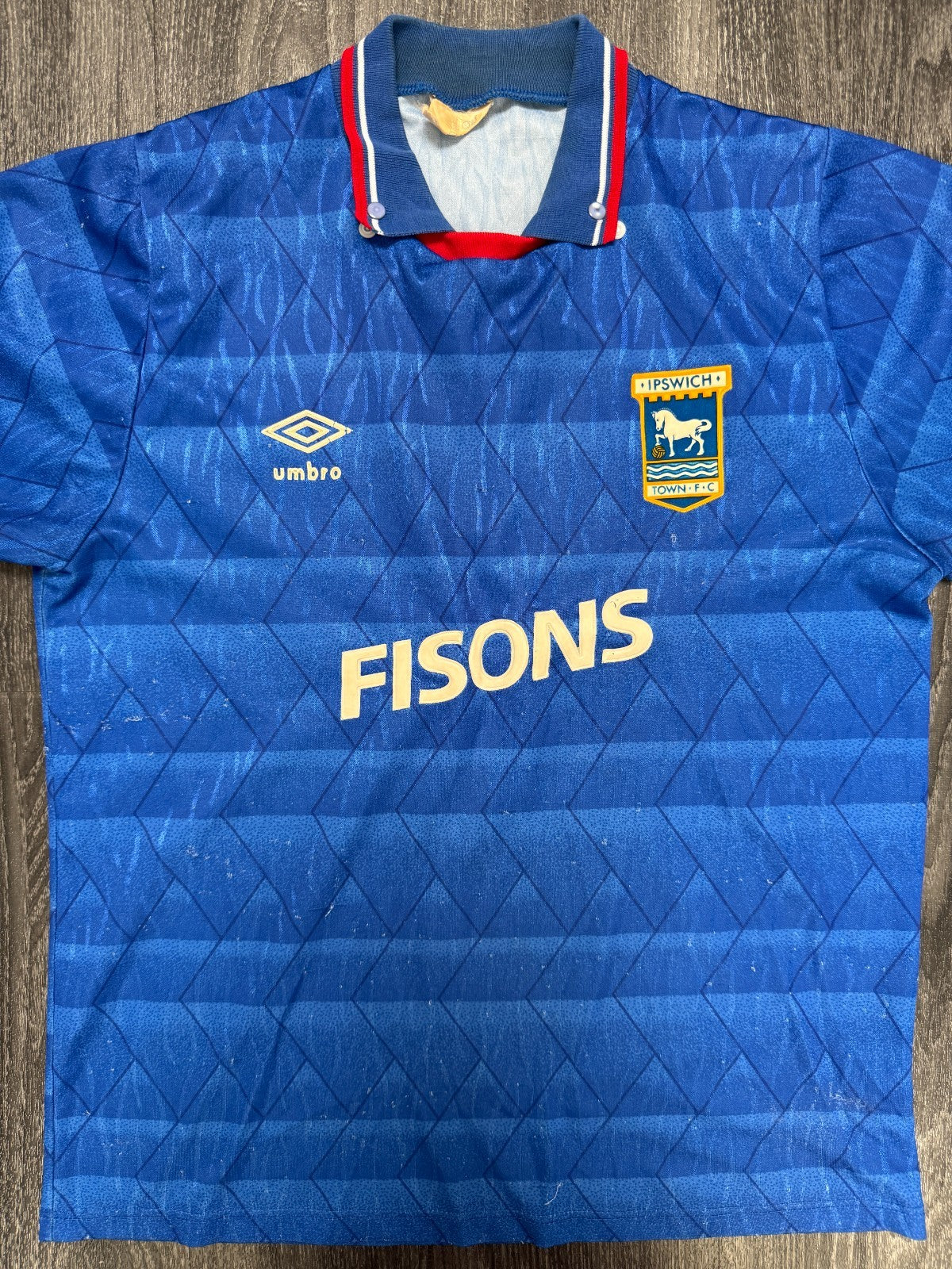 Original Authentic Umbro Ipswich Town 1989/1990 Home Shirt Mens Small0