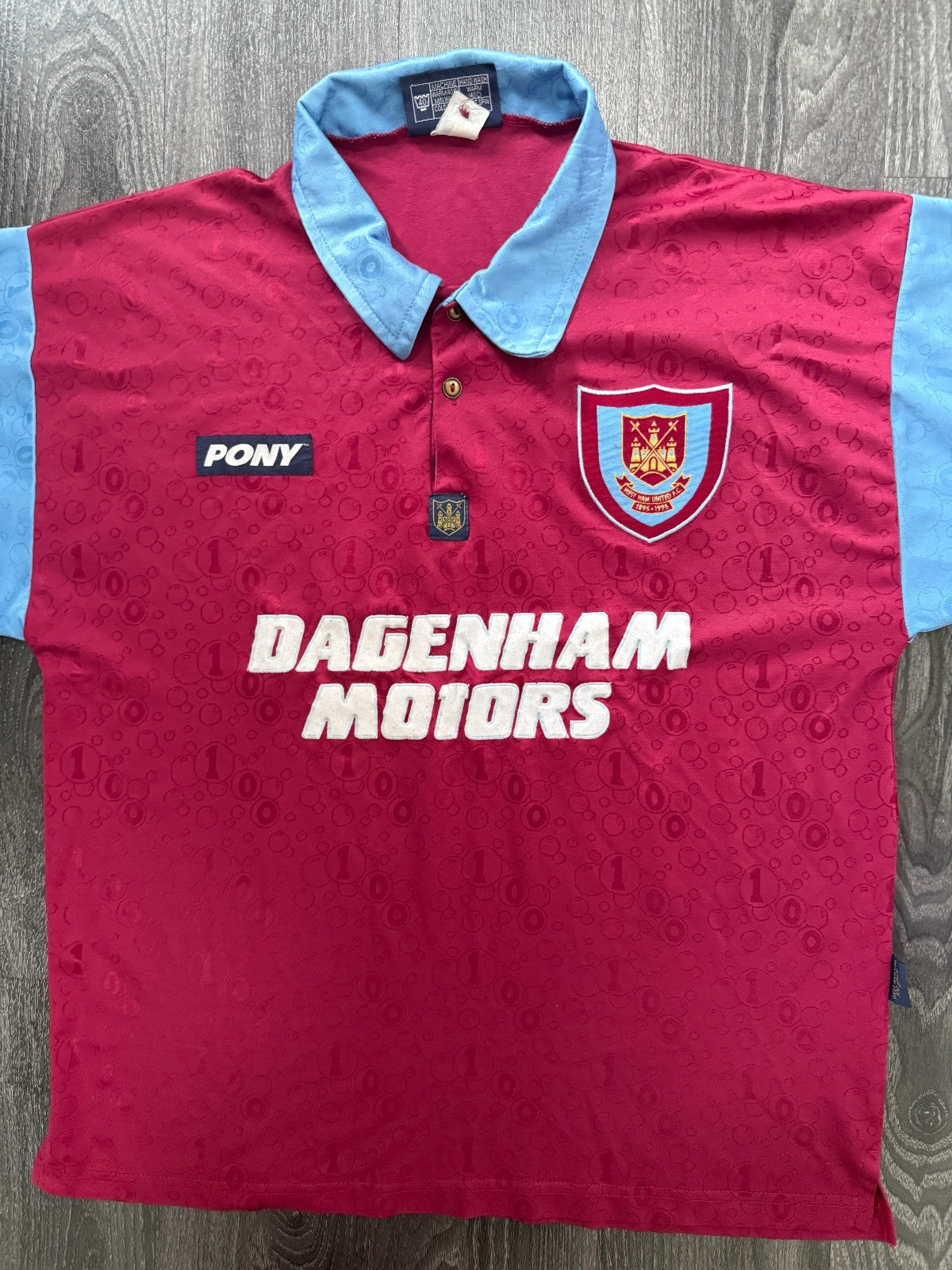 Original Authentic PONY West Ham United 1995/1996 Home Shirt Large0