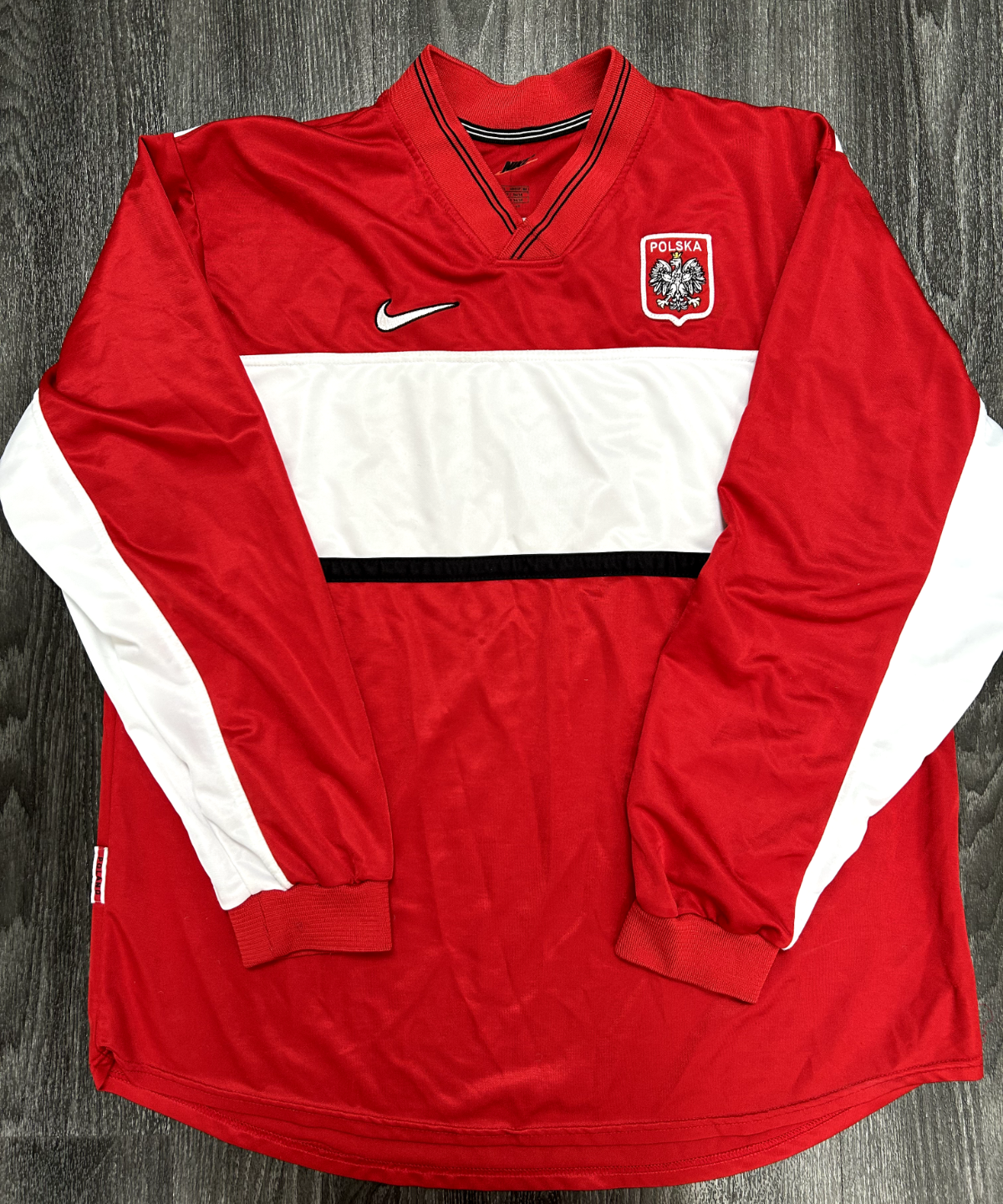 Original Authentic Nike Poland 1998 Away Shirt Long Sleeve Mens Extra Large0