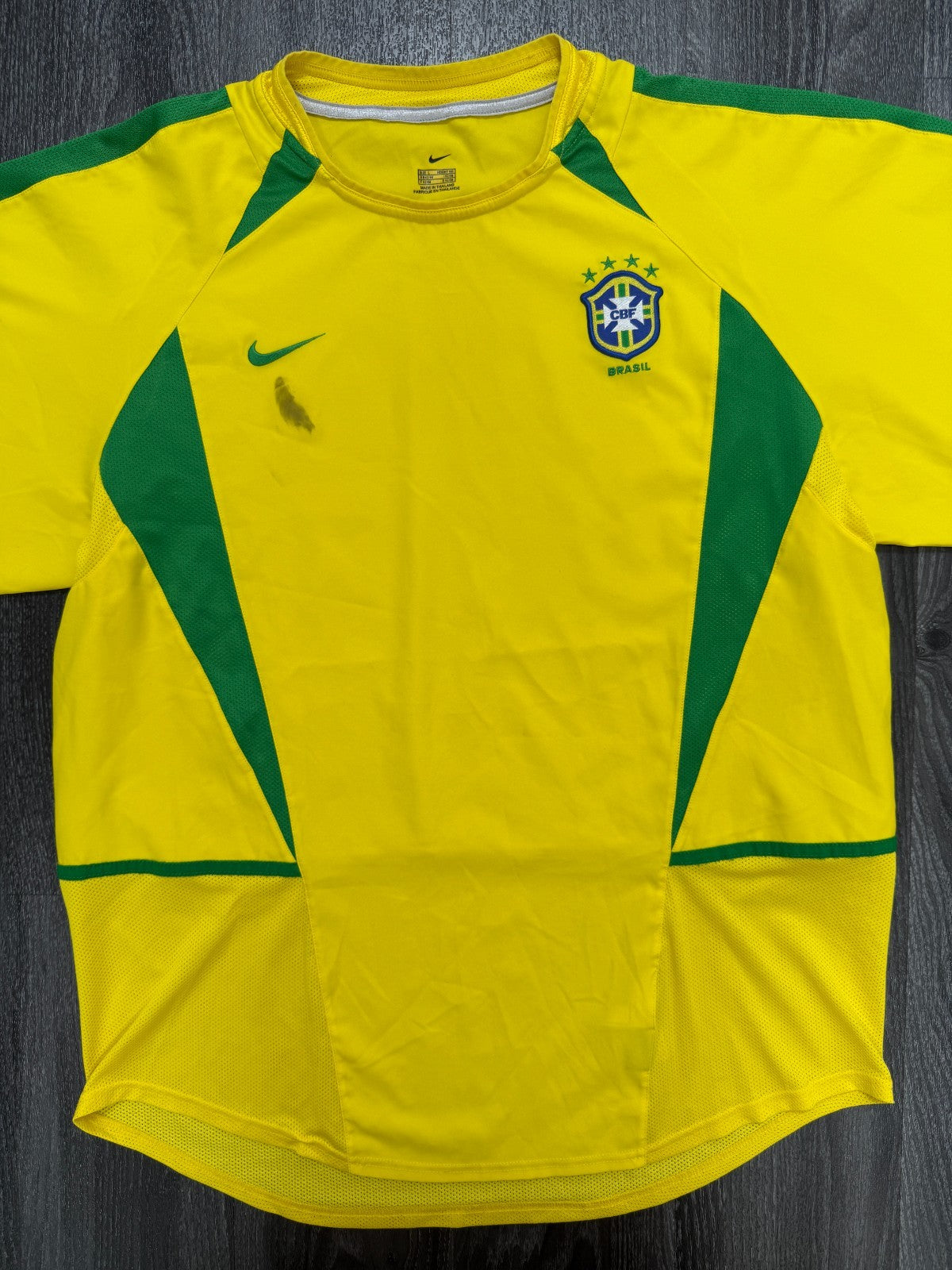 Original Authentic Nike Brazil Brasil 2002 Home Shirt Mens Large0