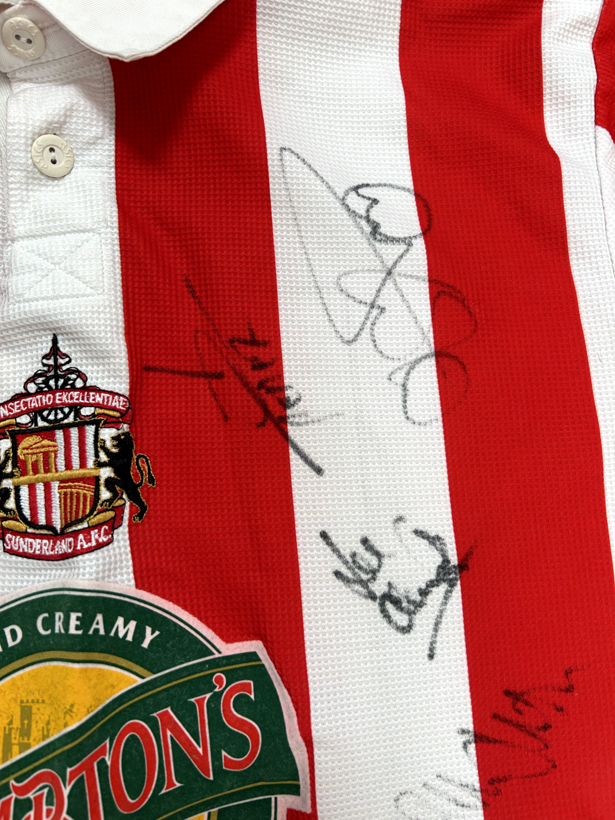 SIGNED PLAYER ISSUE Asics Sunderland AFC 1998/1999 Home Shirt Mens Extra Large3