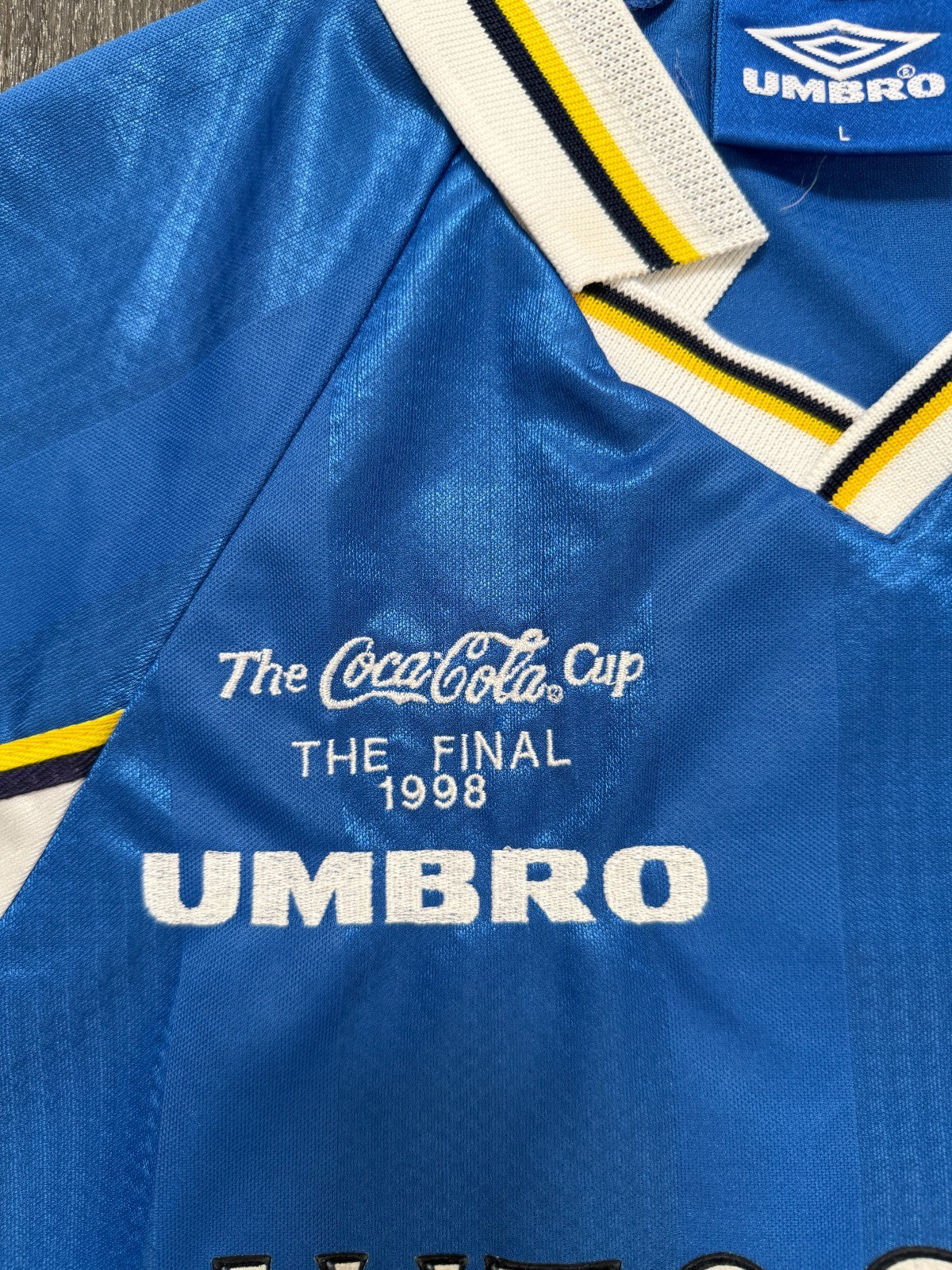 Authentic Umbro Chelsea 1997/1998 Home Shirt Coca Cola Cup Final Large3