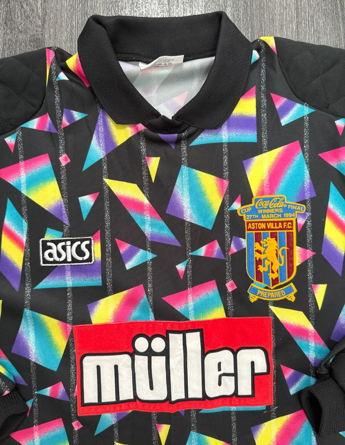Original Asics Aston Villa 1993/1994 Coca Cola Cup Goalkeeper Shirt Mens XL1