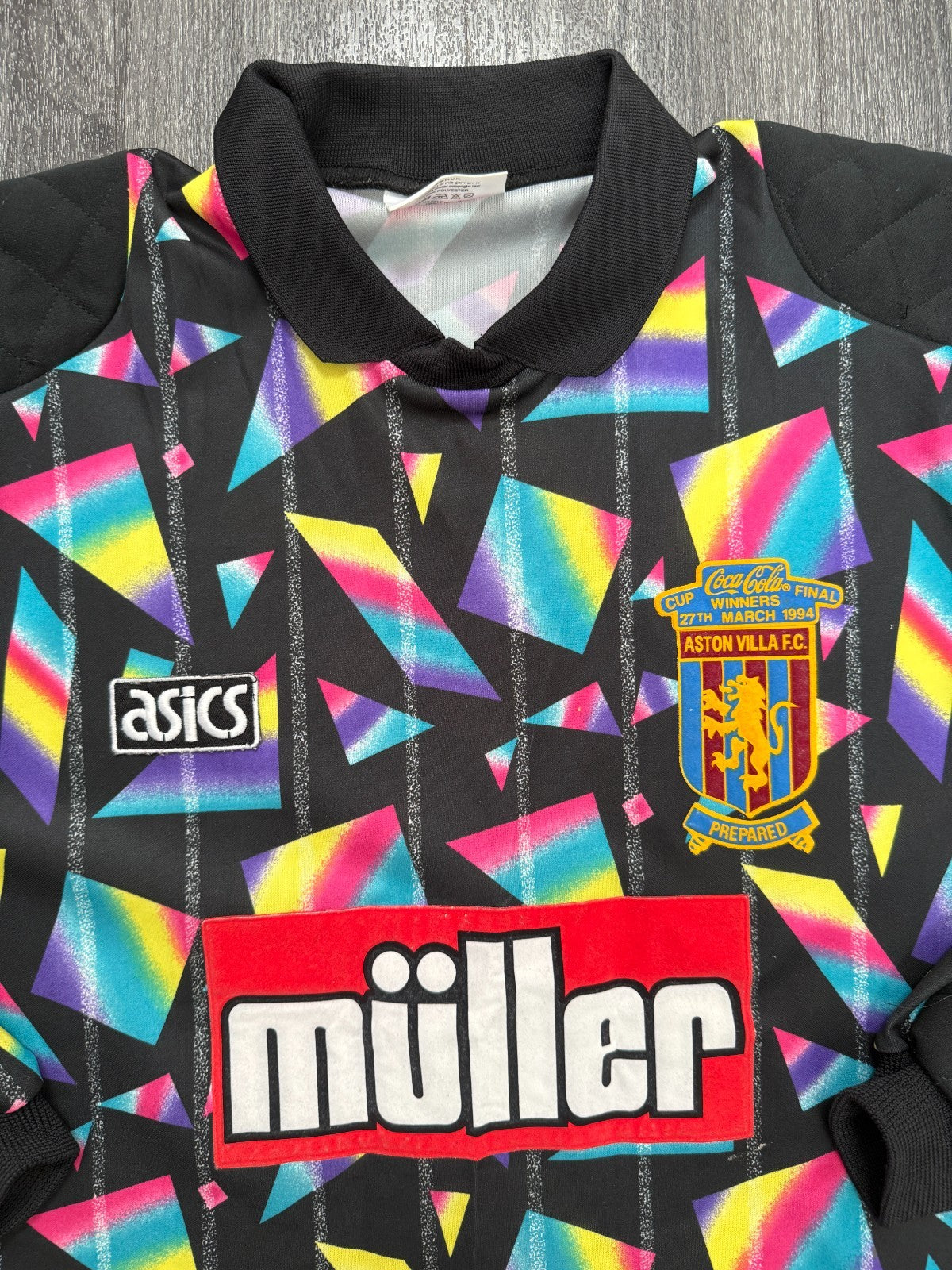 Original Asics Aston Villa 1993/1994 Coca Cola Cup Goalkeeper Shirt Mens XL1