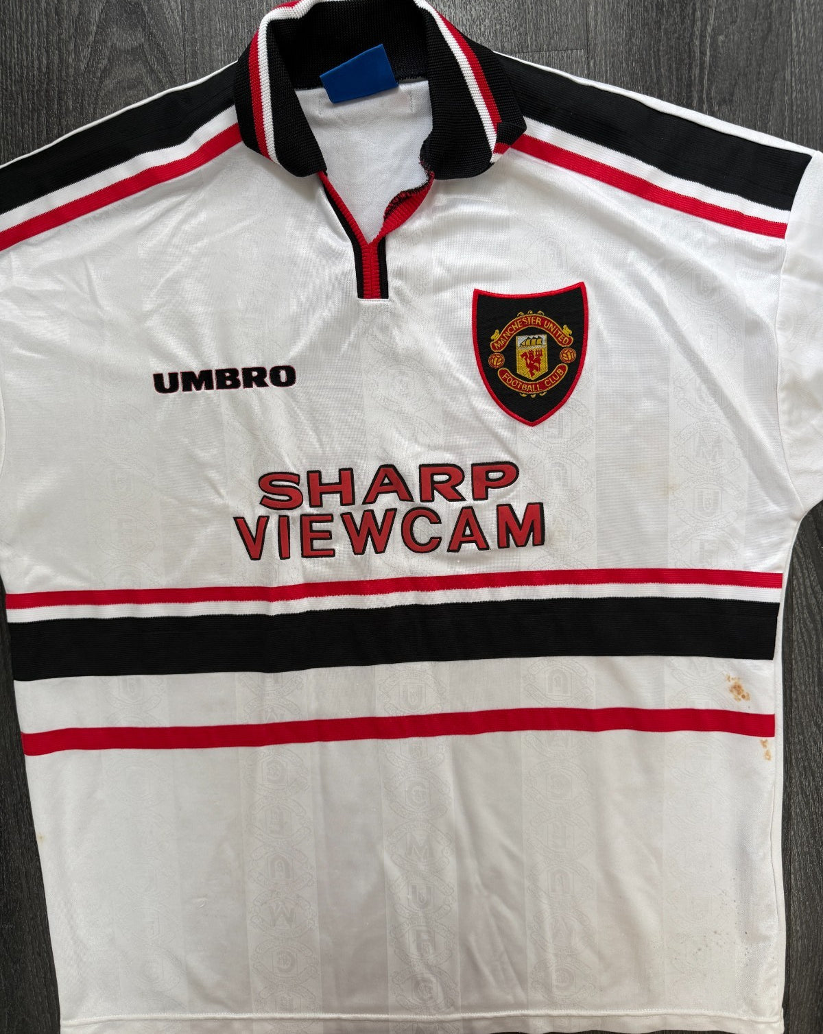 Original Authentic Umbro Manchester United 1997/1998 Away Shirt Mens XXL 2XL0
