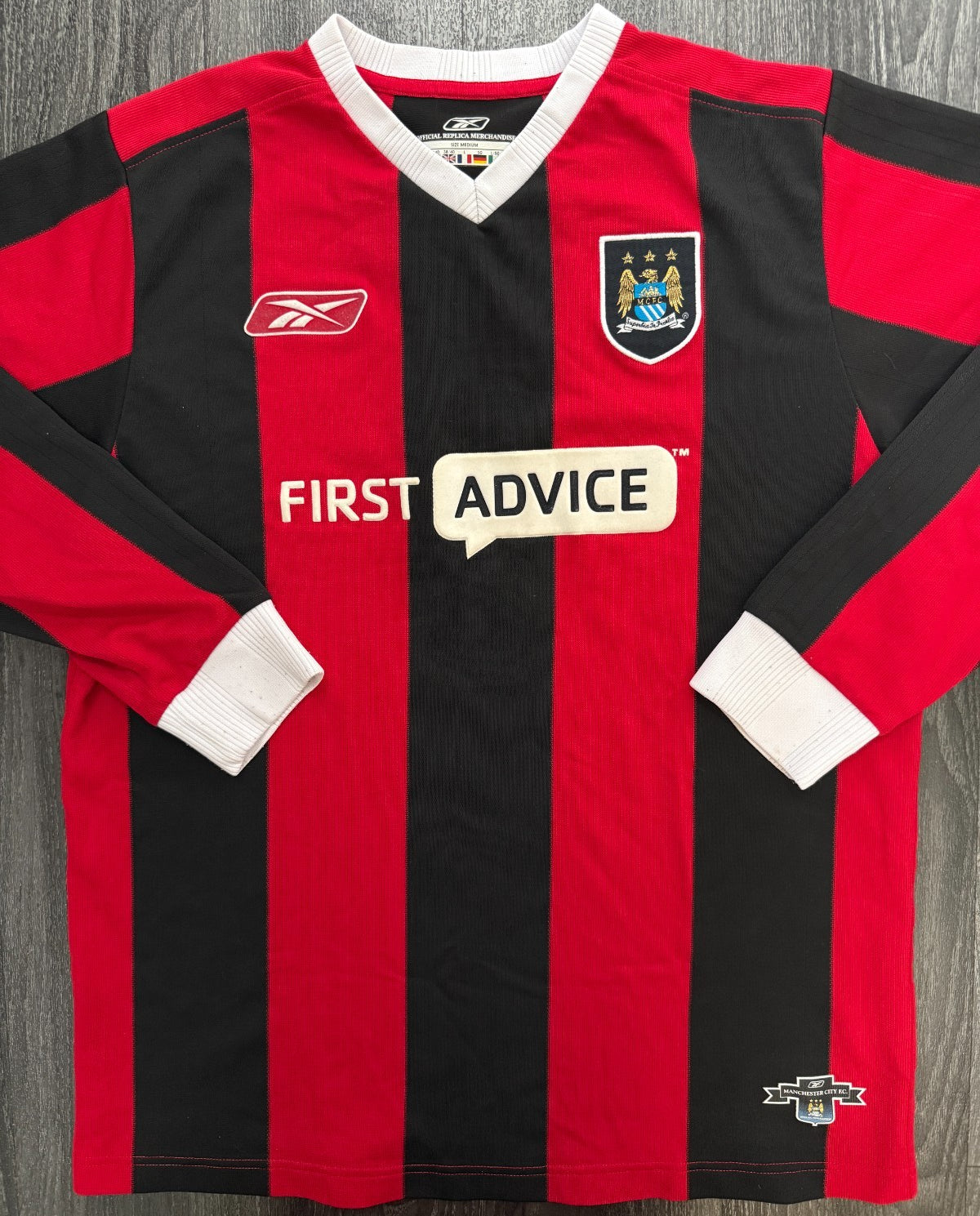 Original Reebok Manchester City 2003/2004 Long Sleeve Away Shirt Mens Medium0