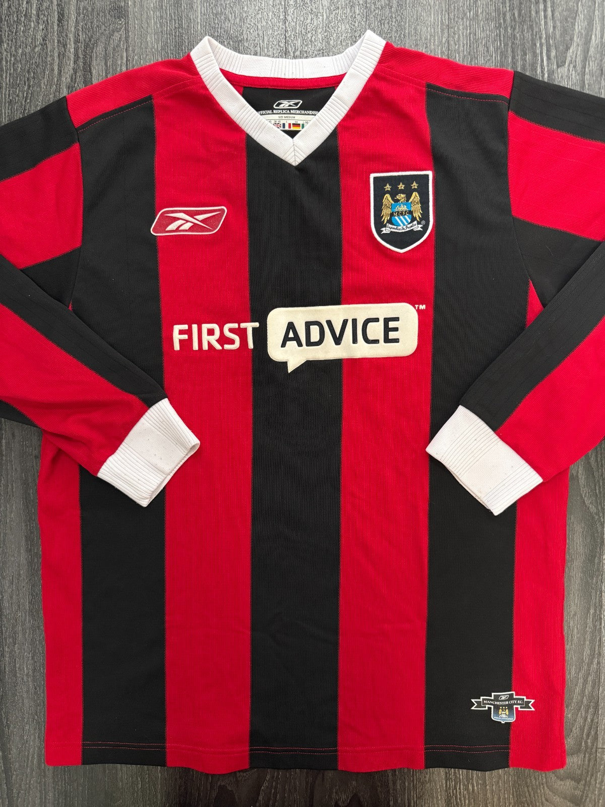 Original Reebok Manchester City 2003/2004 Long Sleeve Away Shirt Mens Medium0