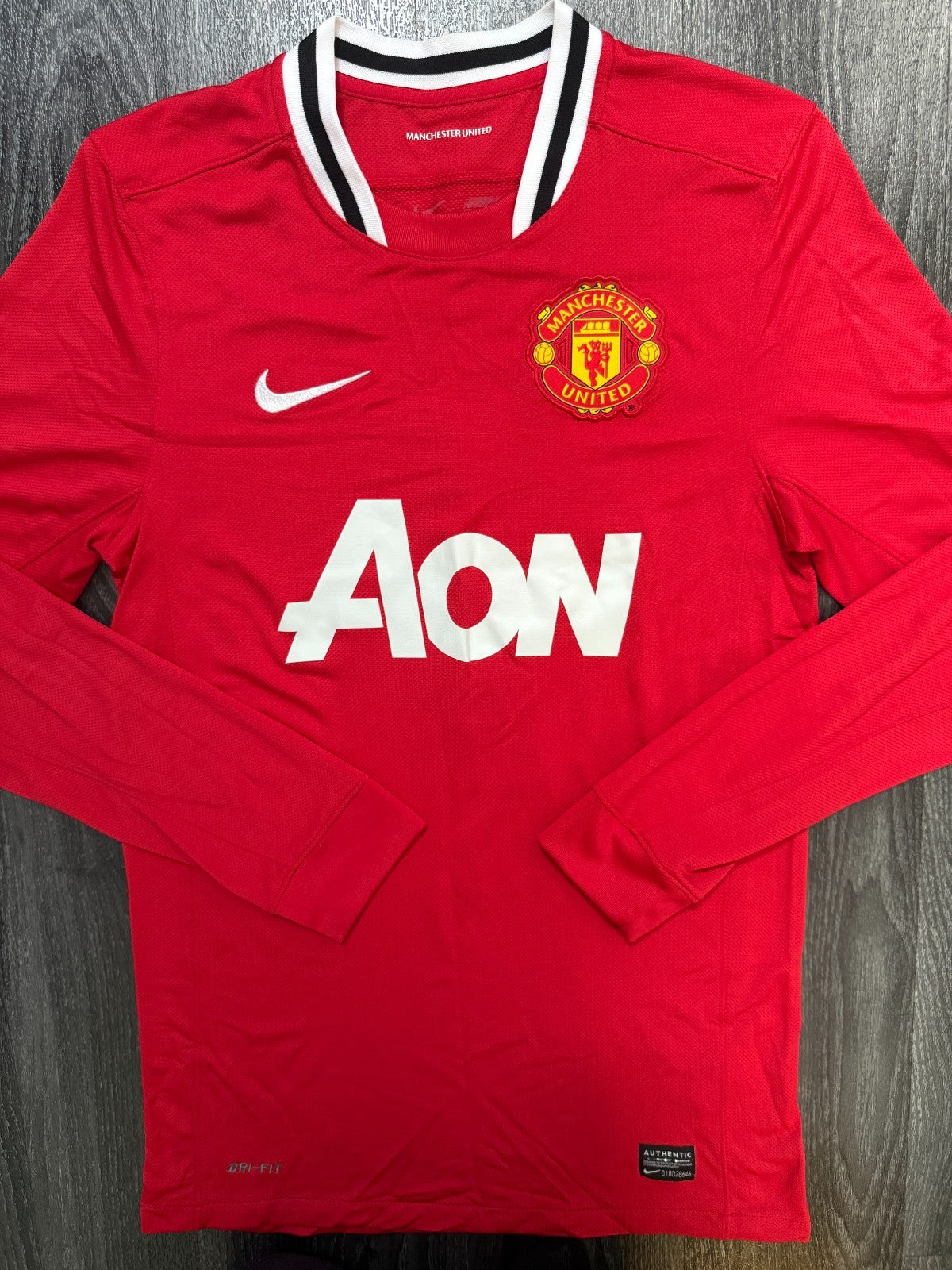 Nike Manchester United 2011/2012 Long Sleeve Home Shirt OWEN 7 Mens Small S3