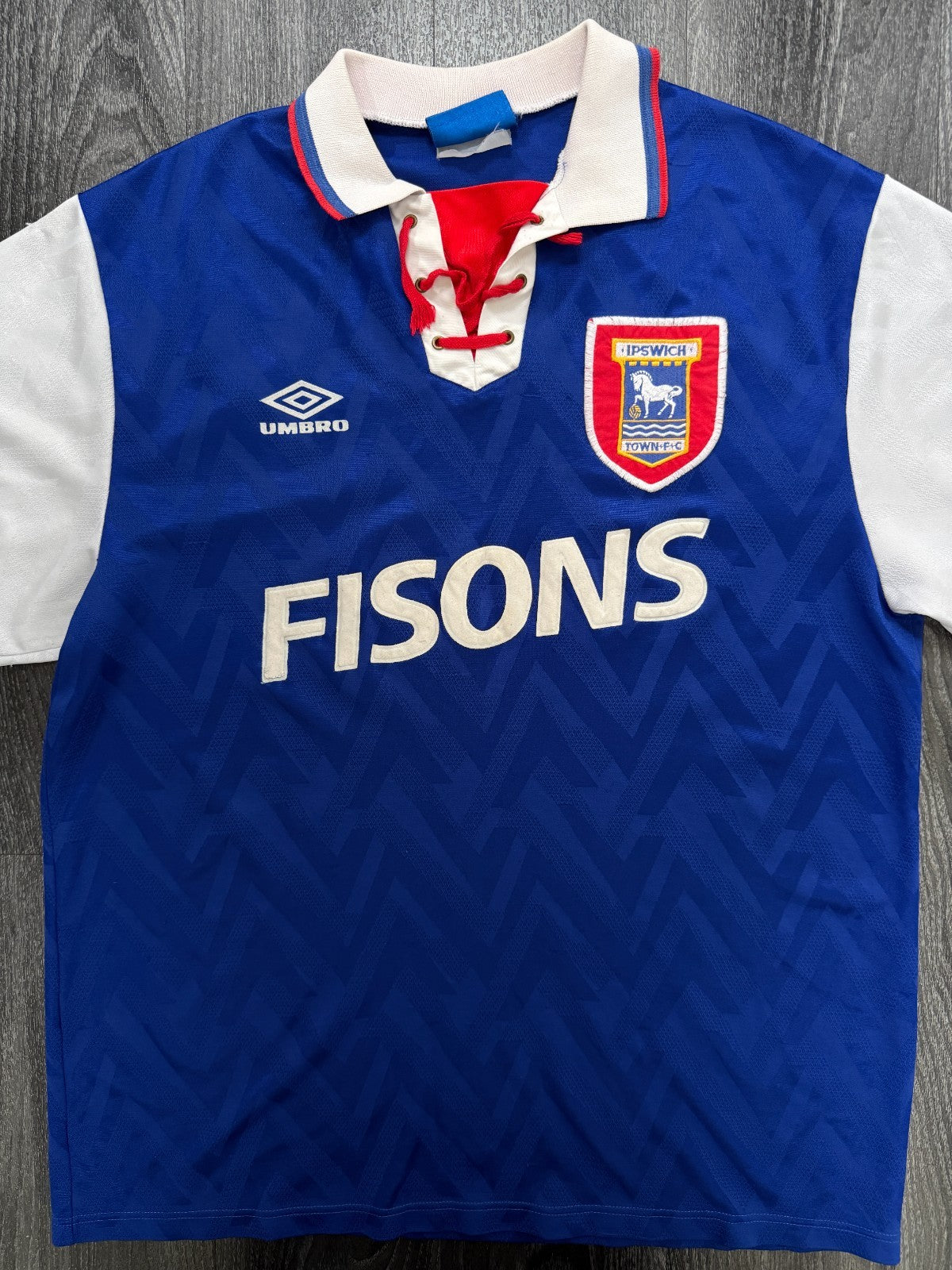 Original Umbro Ipswich 1992/1993 Home Shirt Mens Extra Large XL0