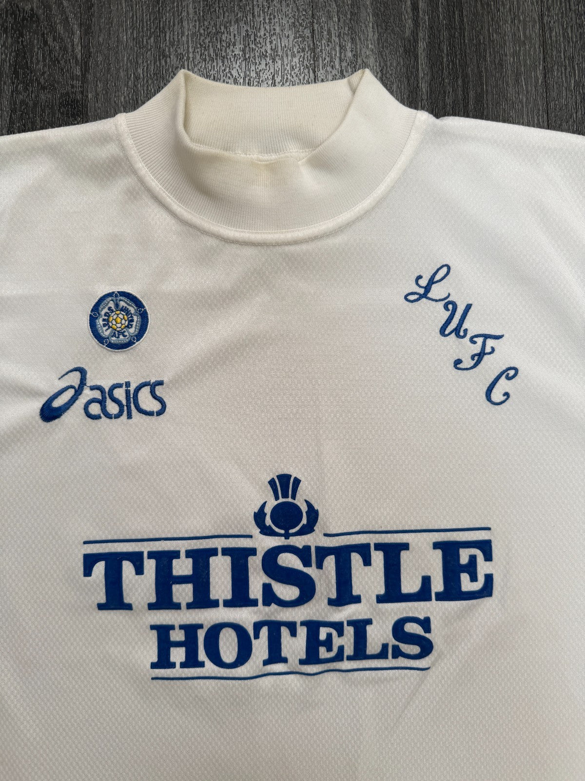 Original Authentic Asics Leeds United 1995/1996 Home Shirt Mens Extra Large1