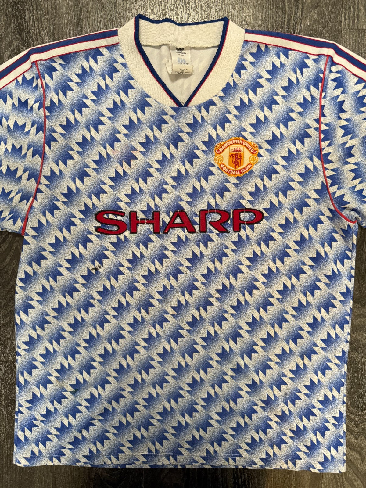 Original Adidas Manchester United 1990/1991 Away Shirt Mens Large0