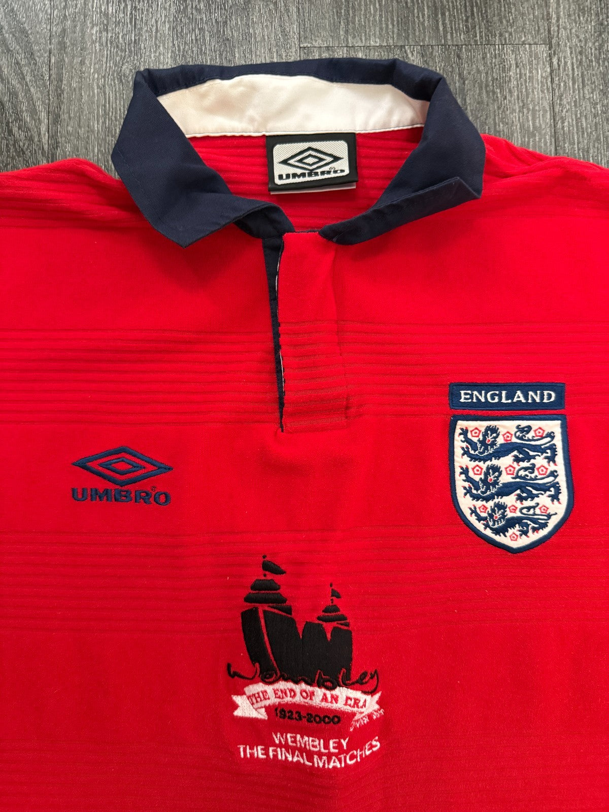 Original Umbro England 2000 Away Shirt 'WEMBLEY FINAL MATCHES' Mens XL2