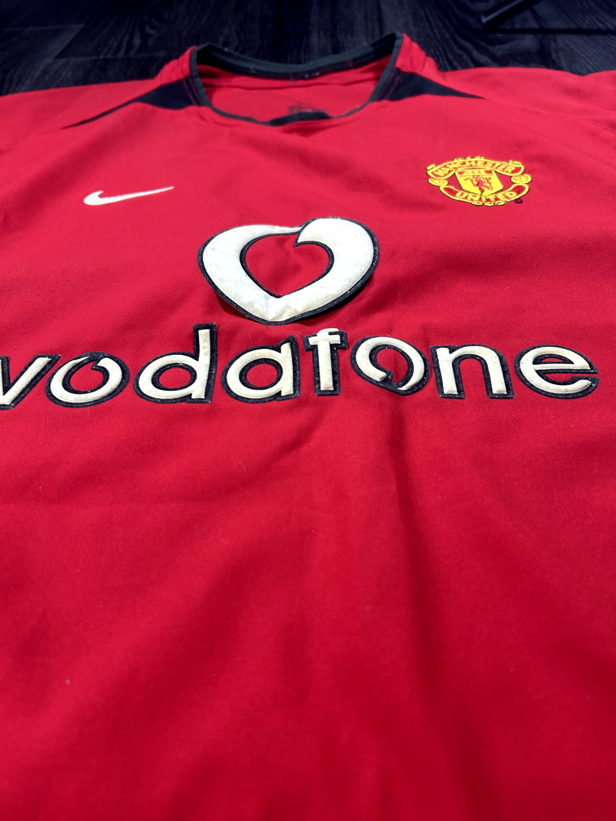 Original Authentic Nike Manchester United 2002/2003 Home Shirt Mens Small3