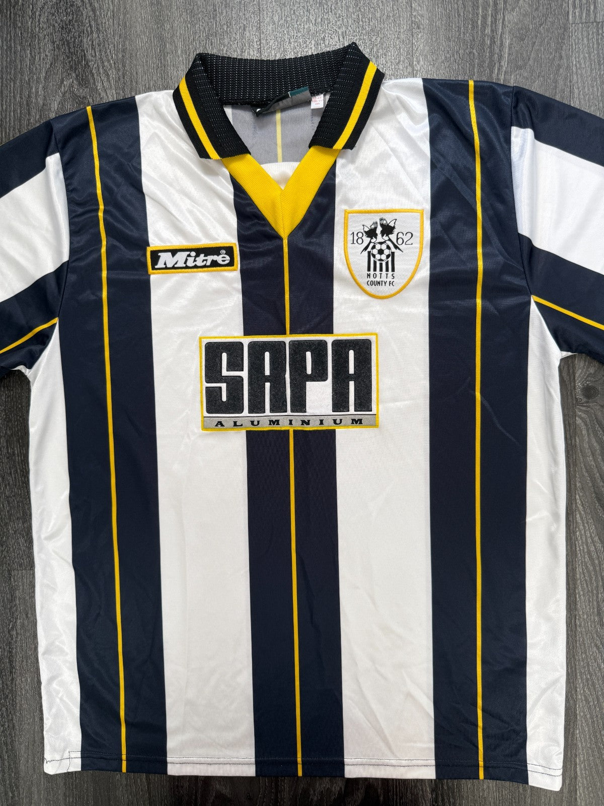 Original Authentic Mitre Notts County 1996/1997 Home Shirt Mens Large0