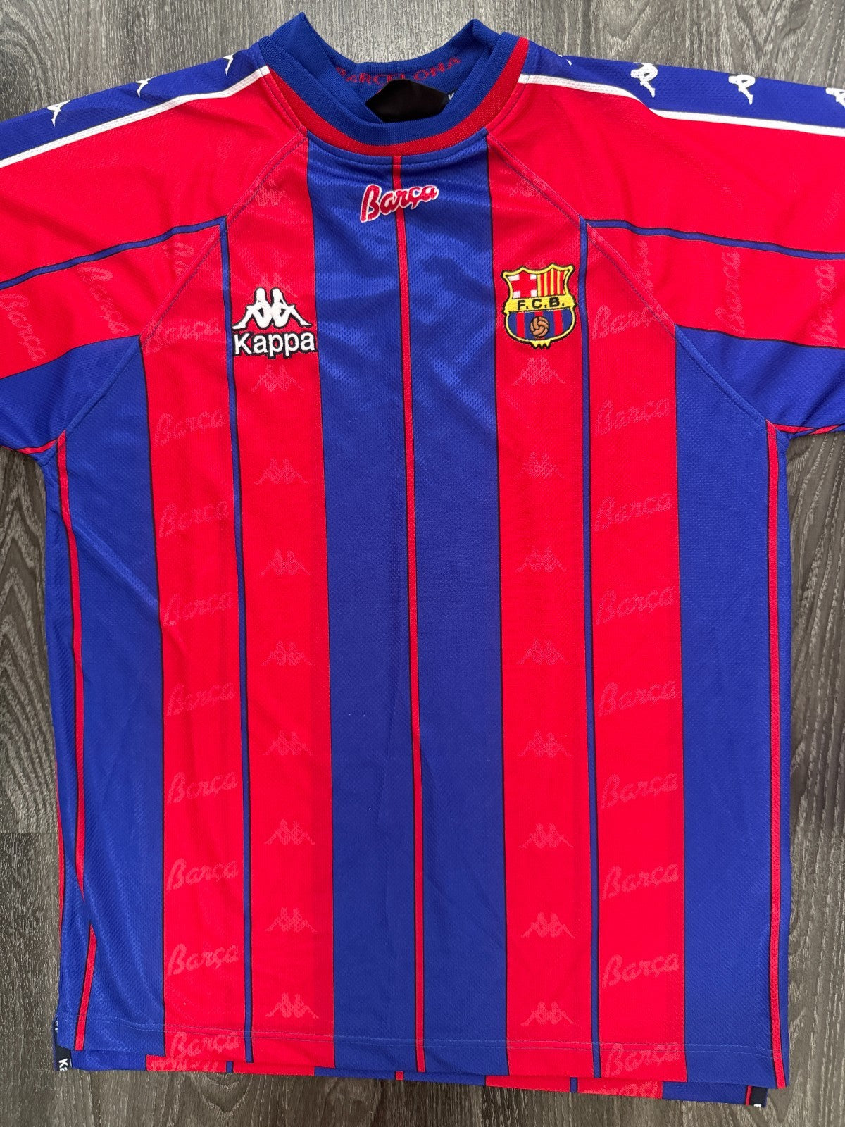 Original Authentic Kappa Barcelona 1997/1998 Home Shirt Mens Large0