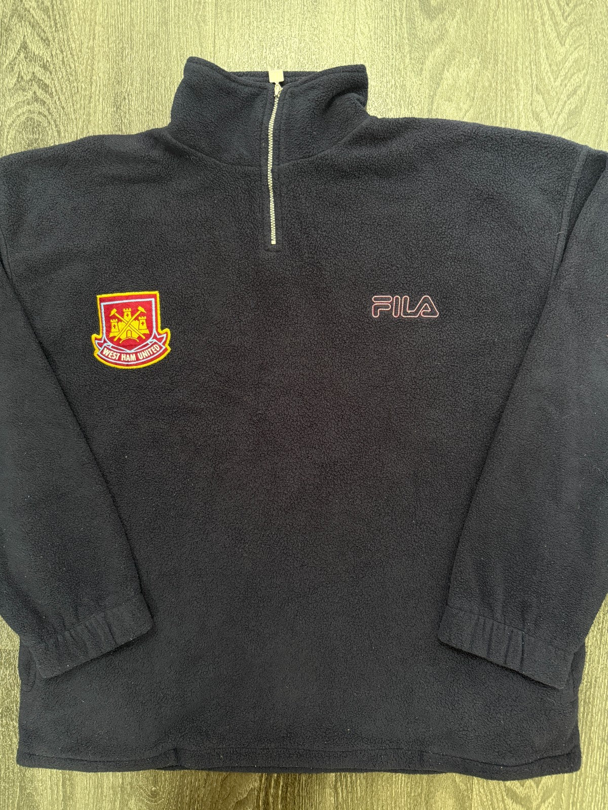 Original Fila West Ham United 1999/2000 Fleece Quarter Zip Mens Large0