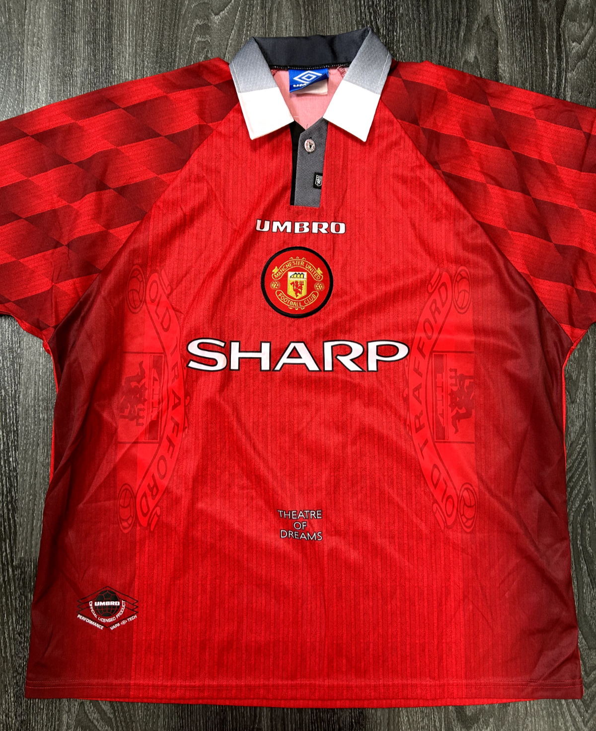 Original Authentic Umbro Manchester United 1996/1997 Home Shirt Mens XXL 2XL0