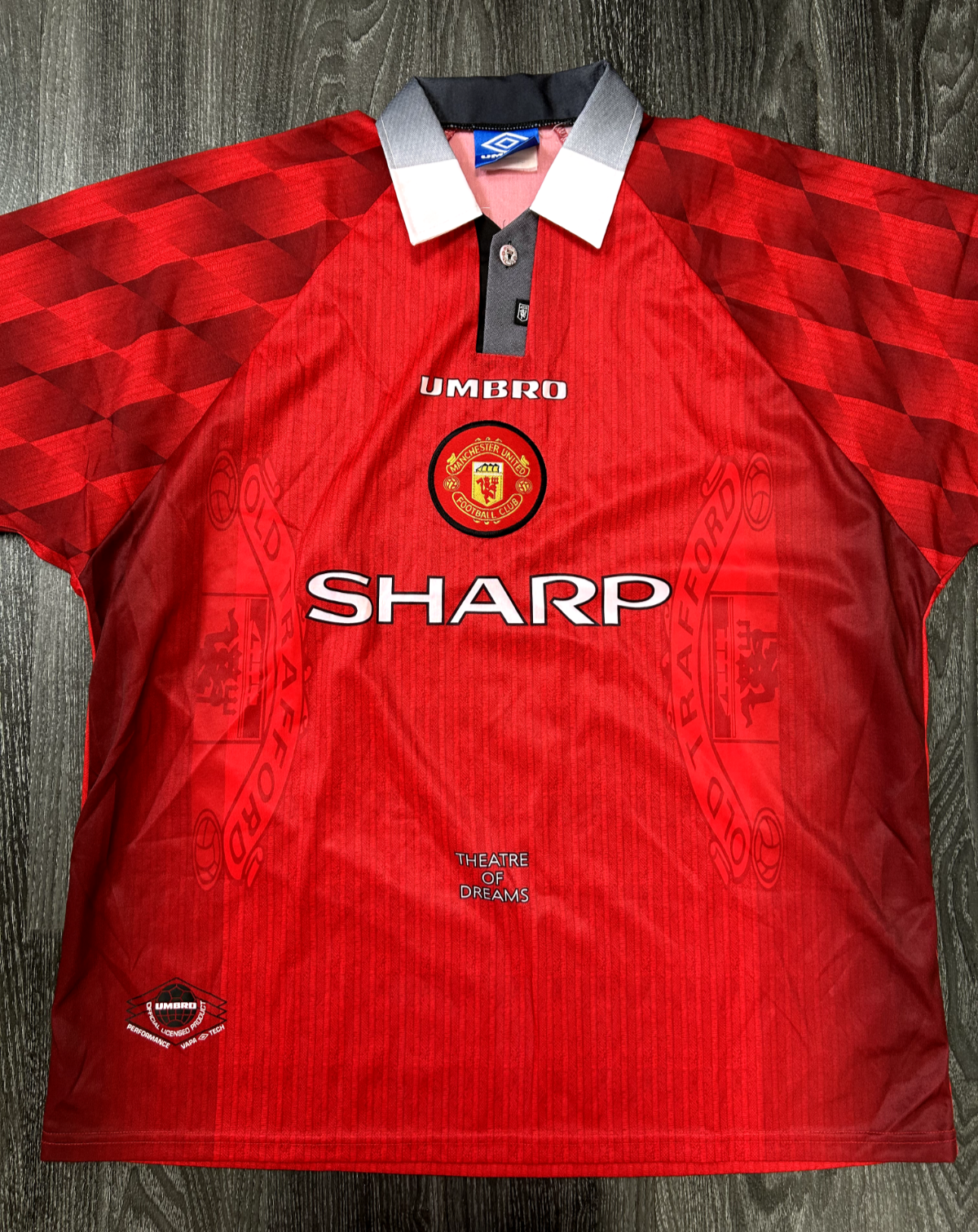 Original Authentic Umbro Manchester United 1996/1997 Home Shirt Mens XXL 2XL0