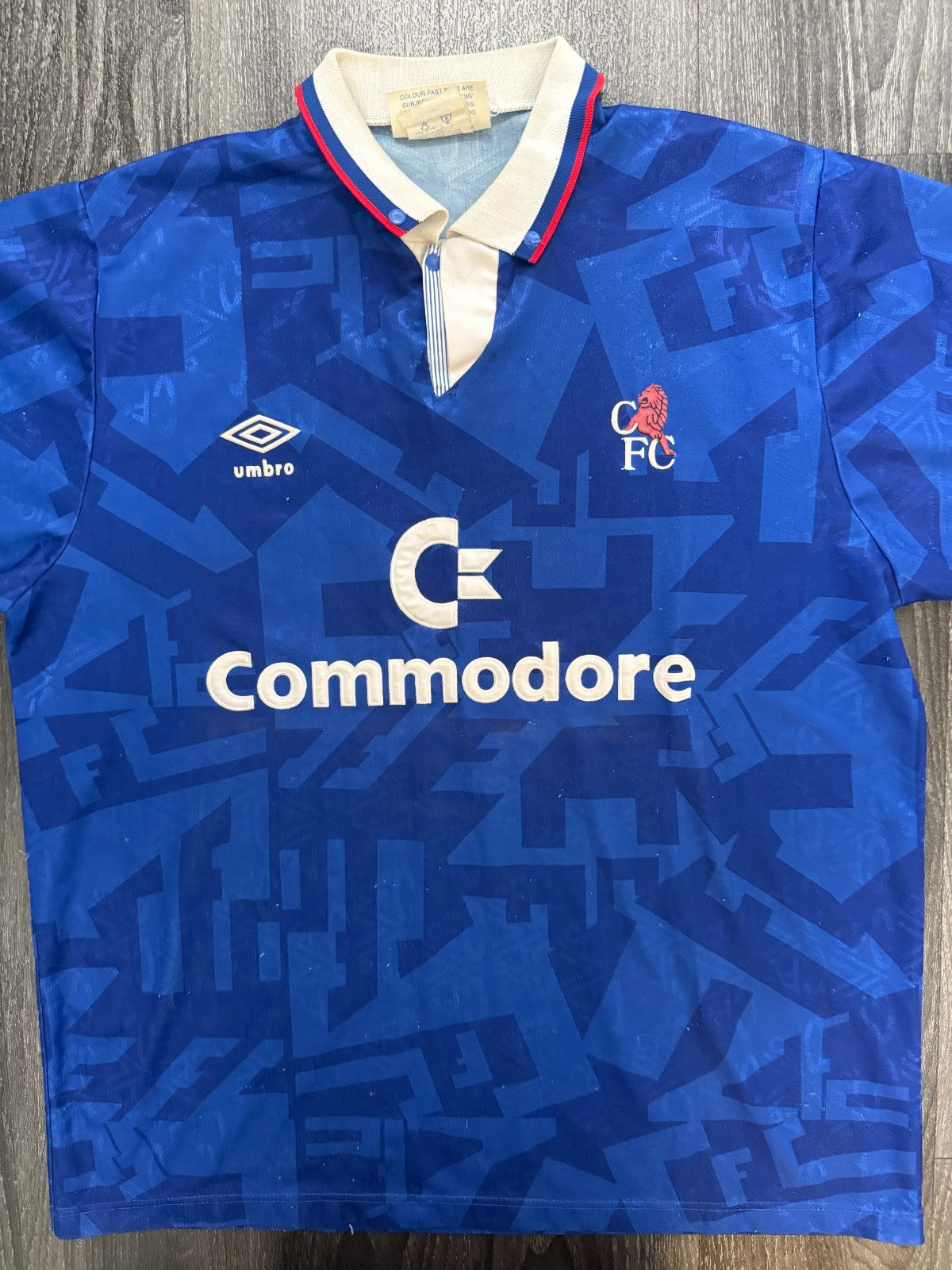 Original Authentic Umbro Chelsea 1991/1992 Home Shirt Mens LArge0