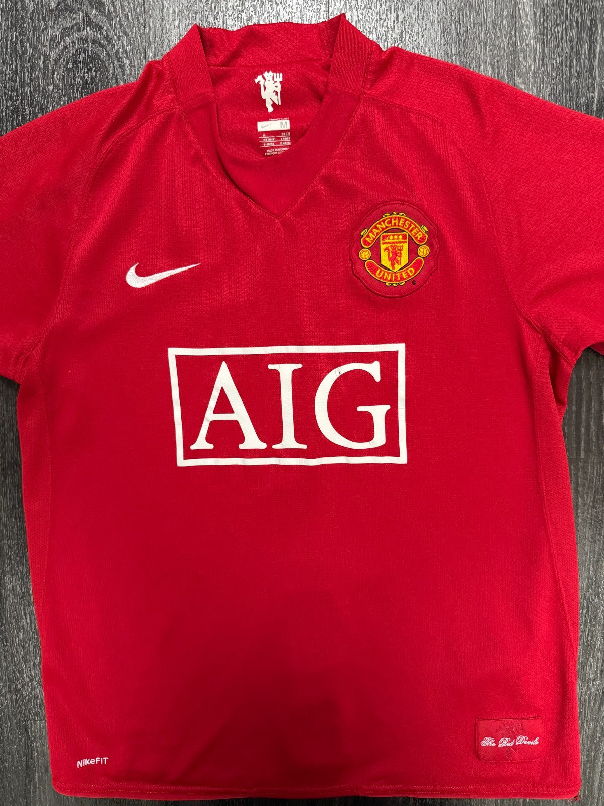 Original Nike Manchester United 2007/2008 Home Shirt mens Medium M0